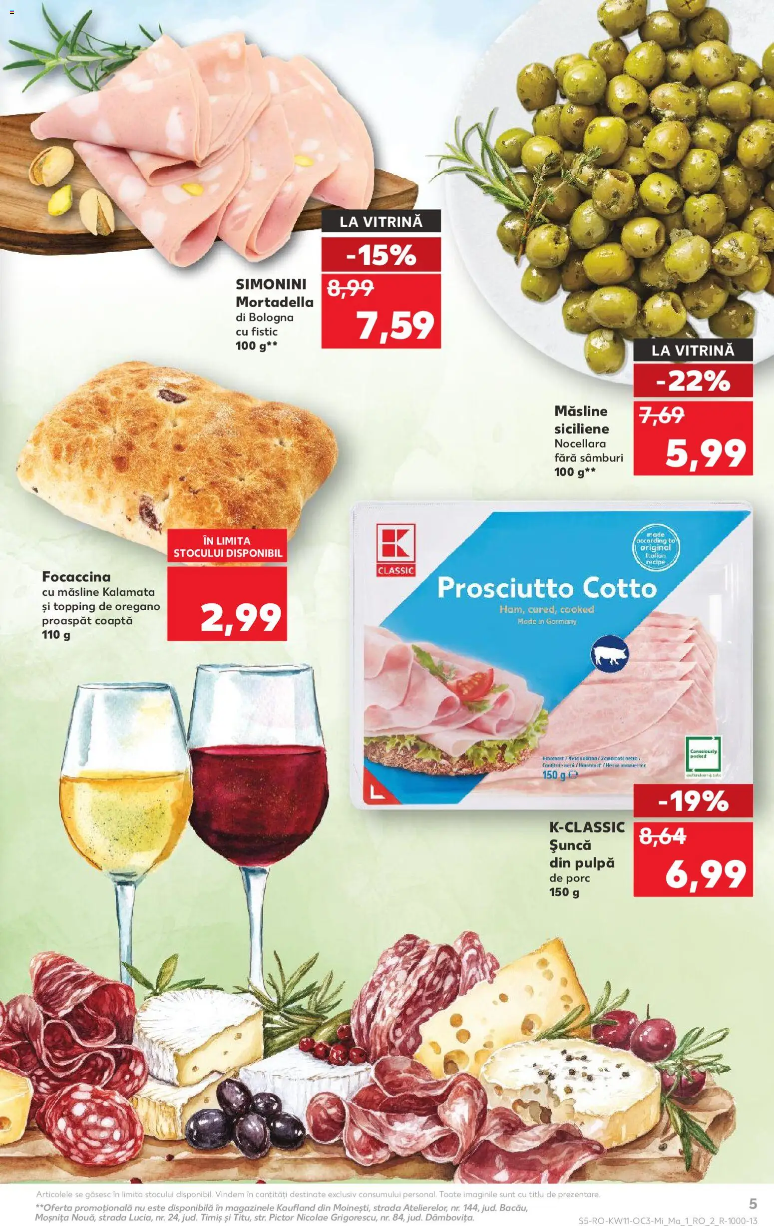 Noul catalog Kaufland – valabil de la 11.03.2026 | Pagină: 5 | Produse: Vitrină, Măsline, Șuncă, Fistic