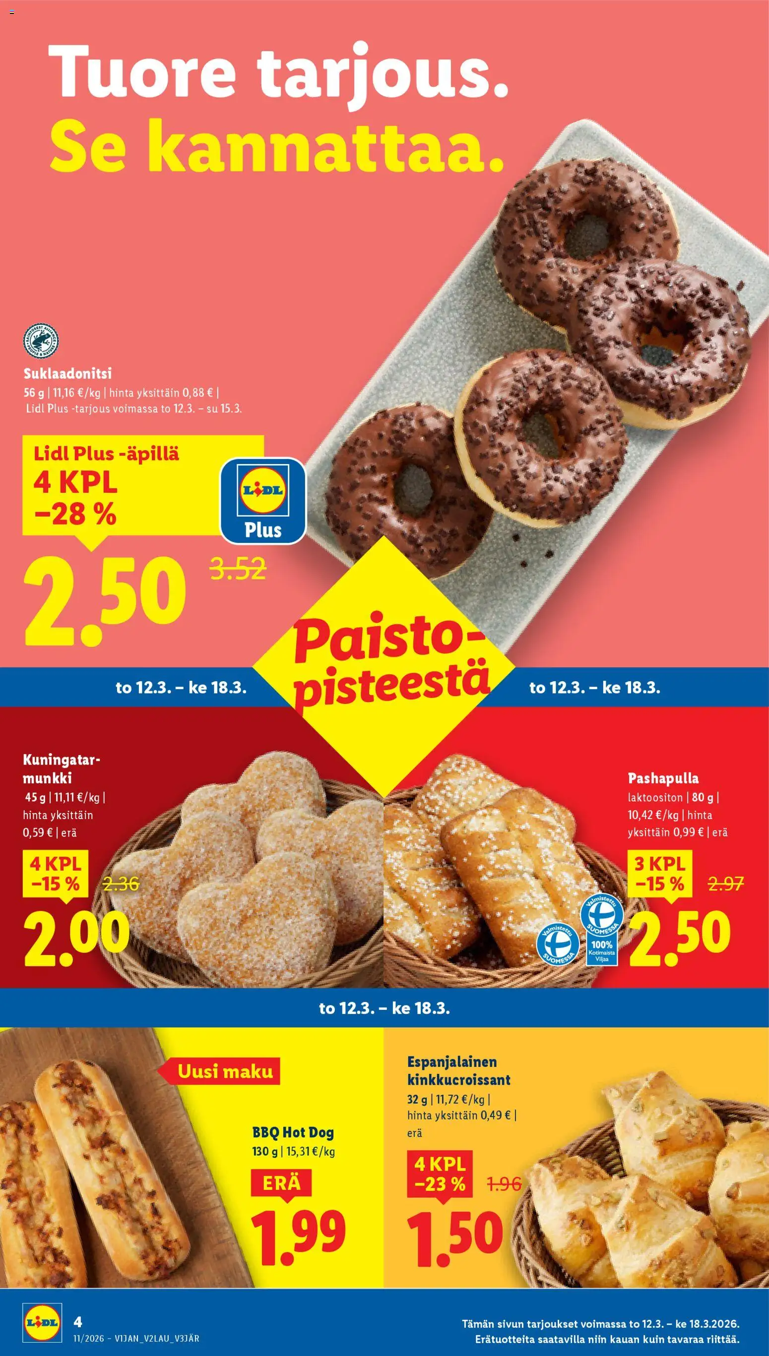 Lidl tarjoukset – voimassa 12.03.2026 alkaen | Sivu: 4 | Tuotteet: Hot dog