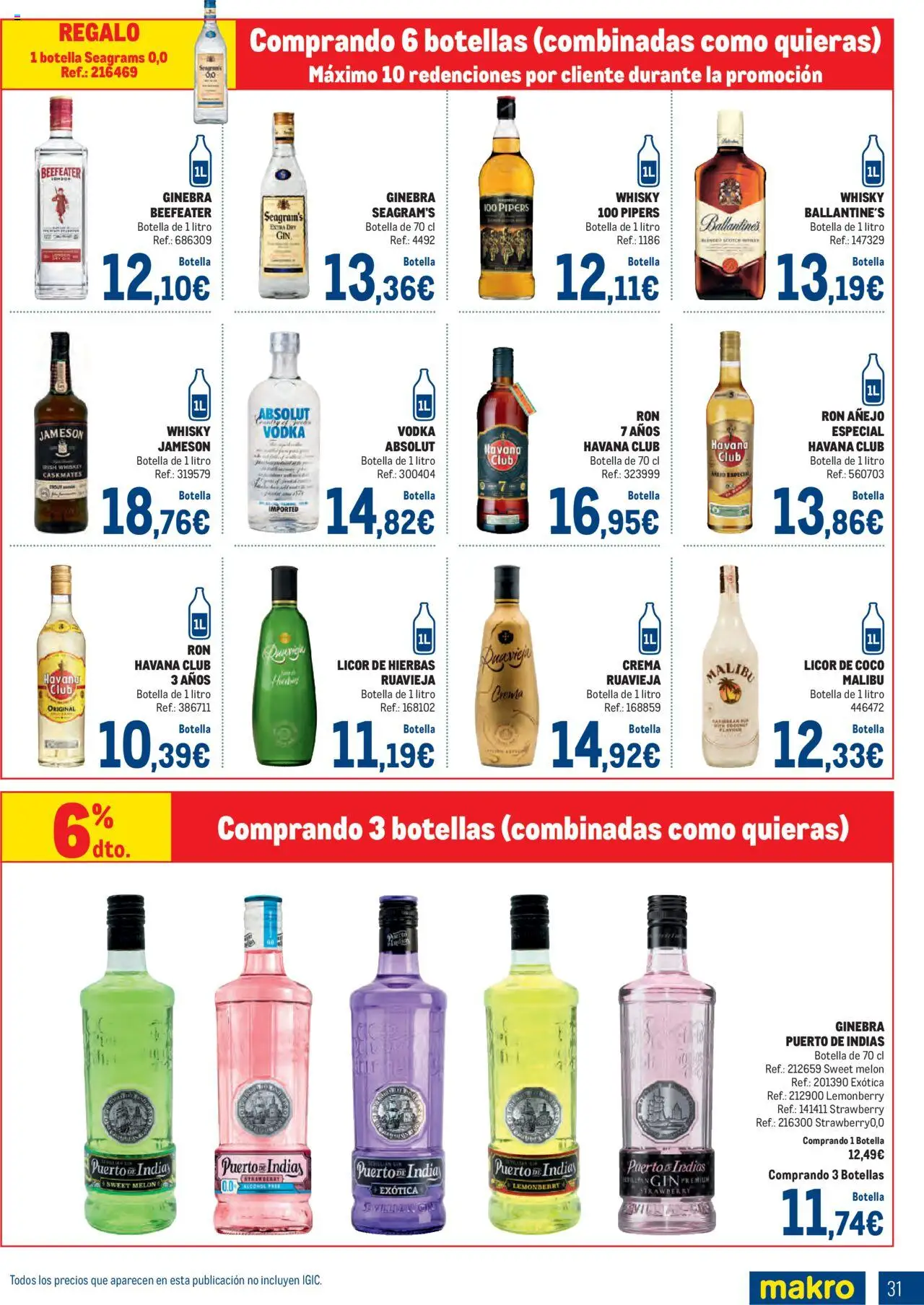 Makro - Bebidas Especial Verano Canarias │ válido desde el 04.08.2025 | Página: 31 | Productos: Φορτιστής, Ron, Ginebra, Whisky