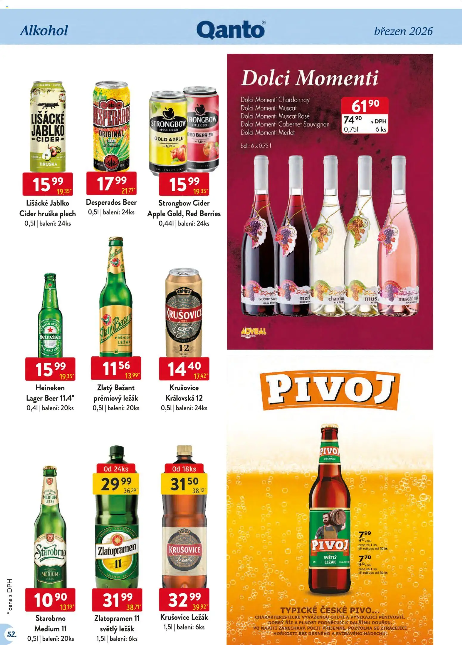 Astur & Qanto leták - Velkoobchod 03/2026 od 01.03.2026 | Strana: 52 | Produkty: Desperados, Cider, Cabernet Sauvignon, Krušovice