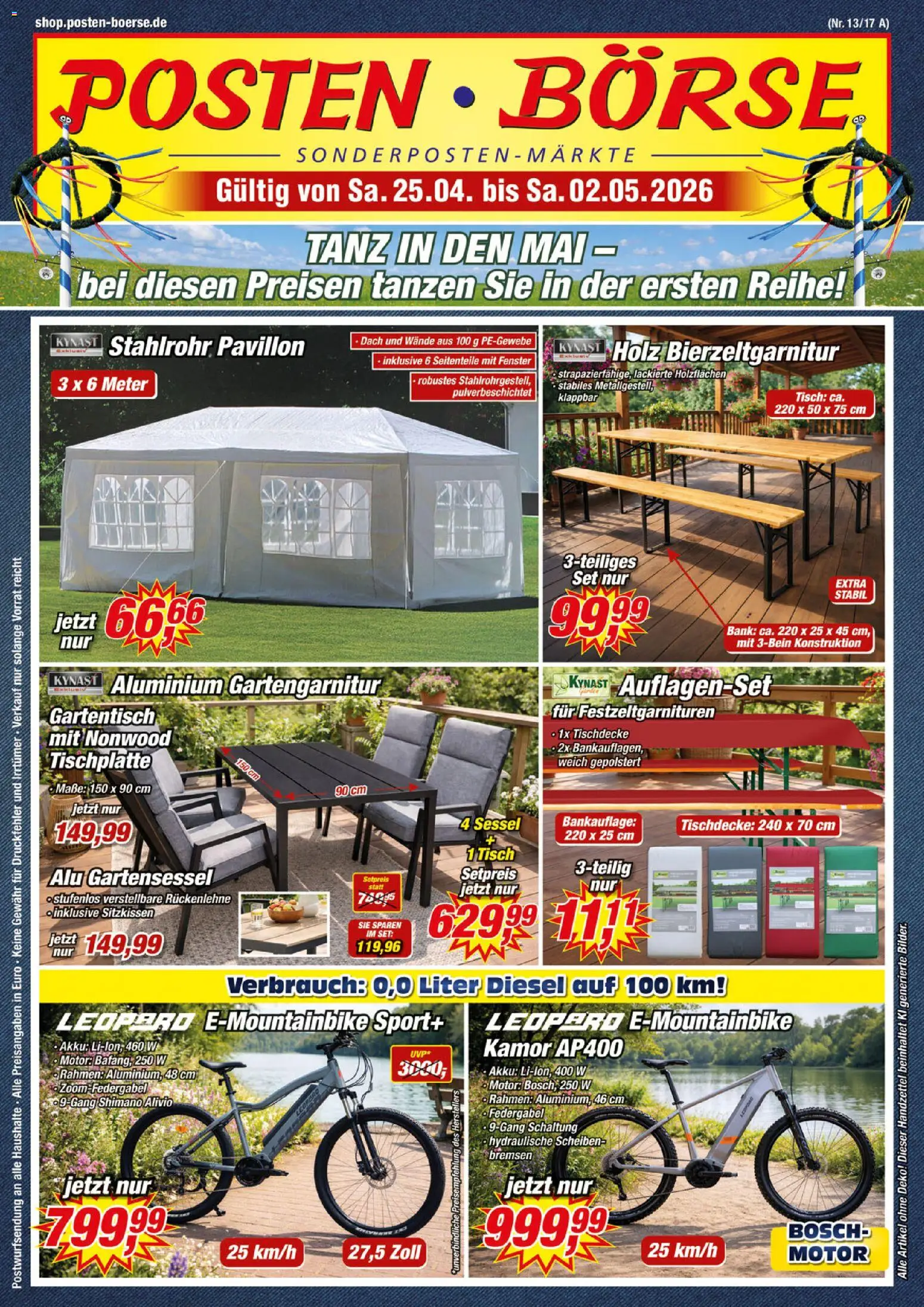 Posten Börse Prospekt 	 – gültig ab 25.04.2026 | Seite: 1 | Produkte: Bosch, Sessel, Tisch