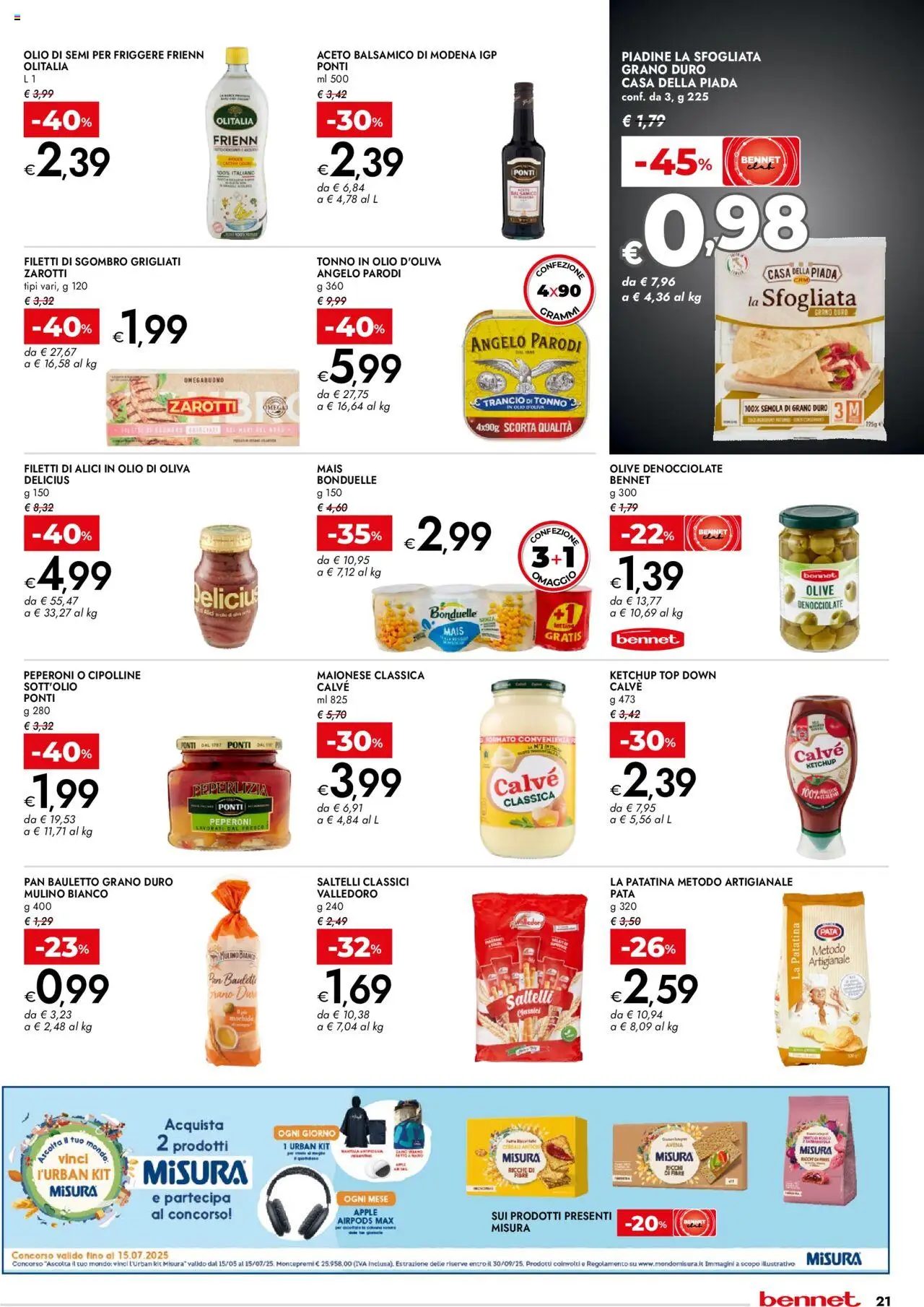 Volantino bennet del 05.06.2025 | Pagina: 21 | Prodotti: Ketchup, Maionese, Olive, Alici