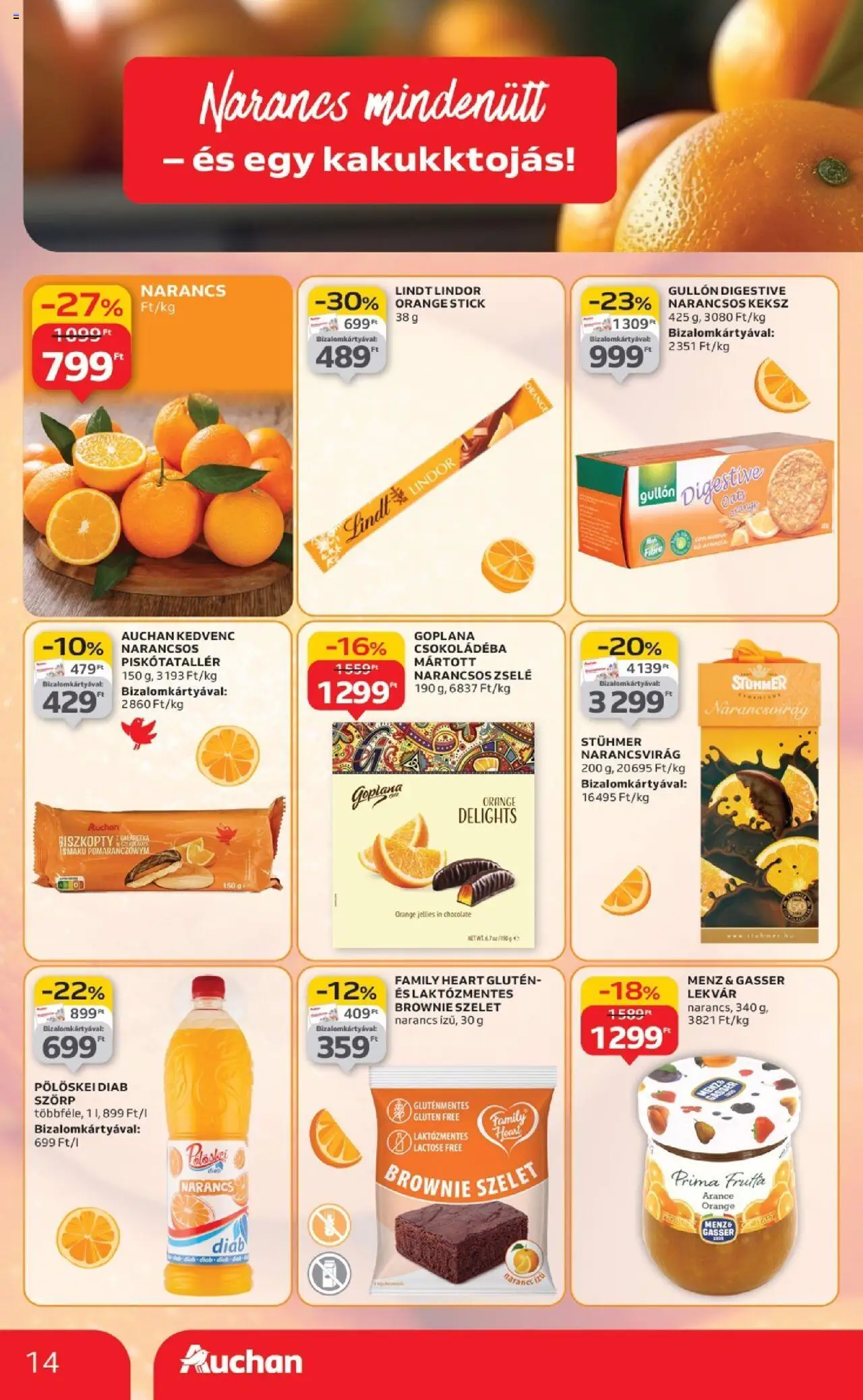 Auchan akciós ujság - amely érvényes a következő dátumtól: 18.09.2025 | Oldal: 14 | Termékek: Szörp, Gluténmentes, Brownie, Keksz