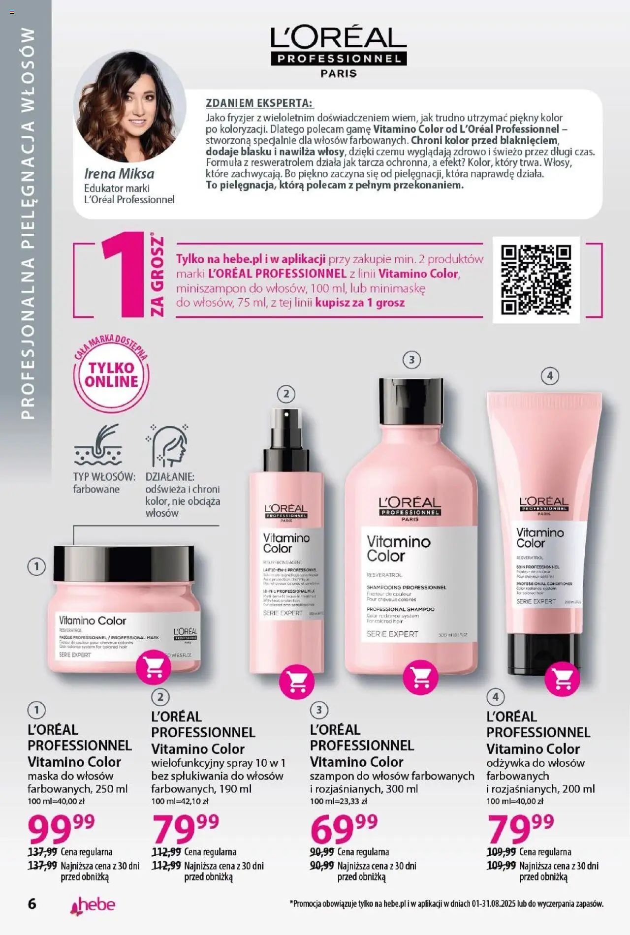 Hebe Gazetka - Katalog od 01.08.2025 | Strona: 6 | Produkty: Szampon, Odżywka, Maska do włosów, Maska