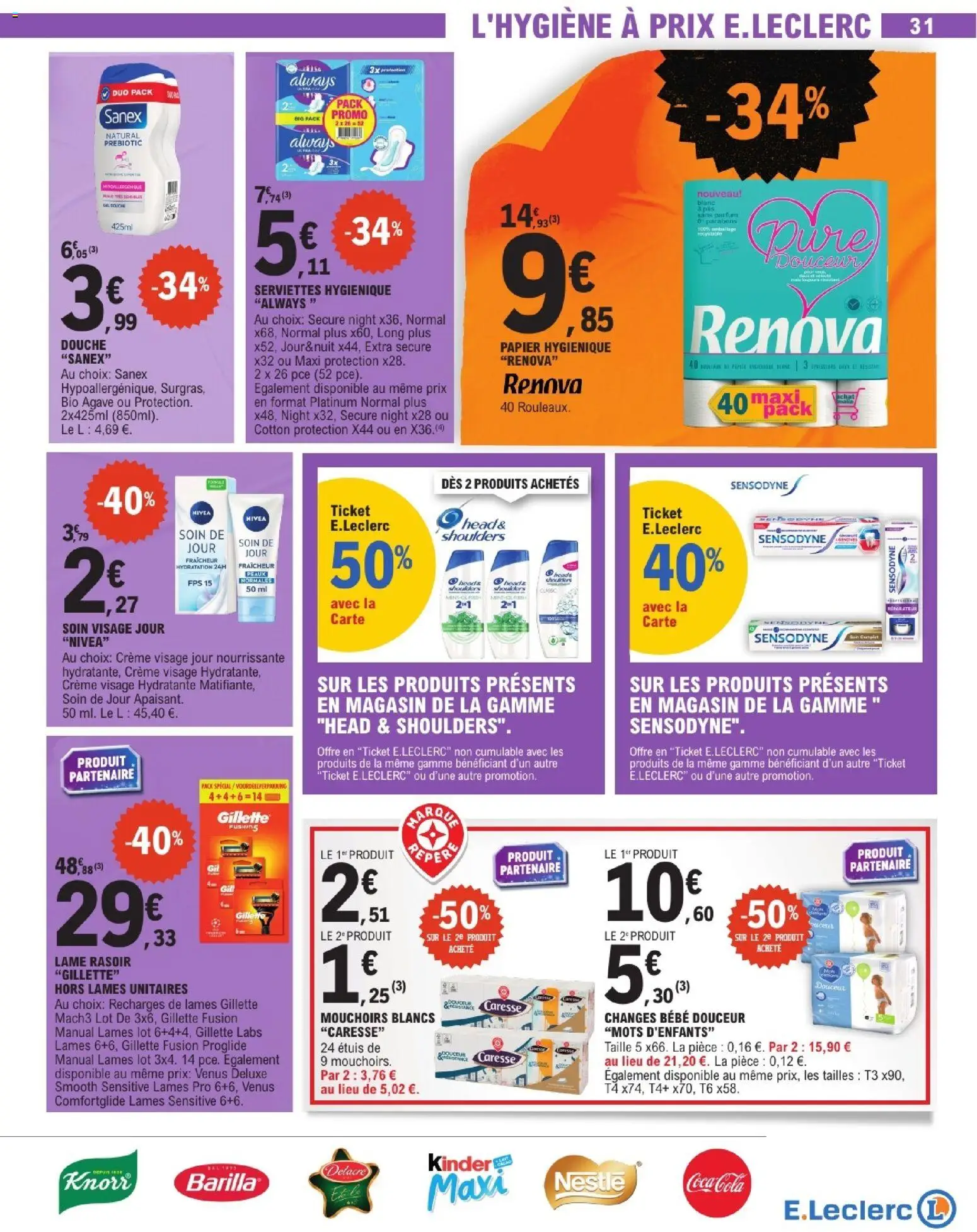 {H1} | Page: 31 | Produits: Rasoir, Gillette Labs, Coca cola, Crème