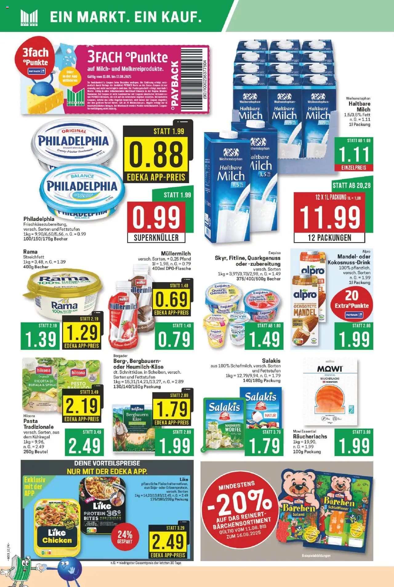 Marktkauf Prospekt 	 - gültig ab dem 11.08.2025 | Seite: 10 | Produkte: Philadelphia, Skyr, Salakis, Müllermilch