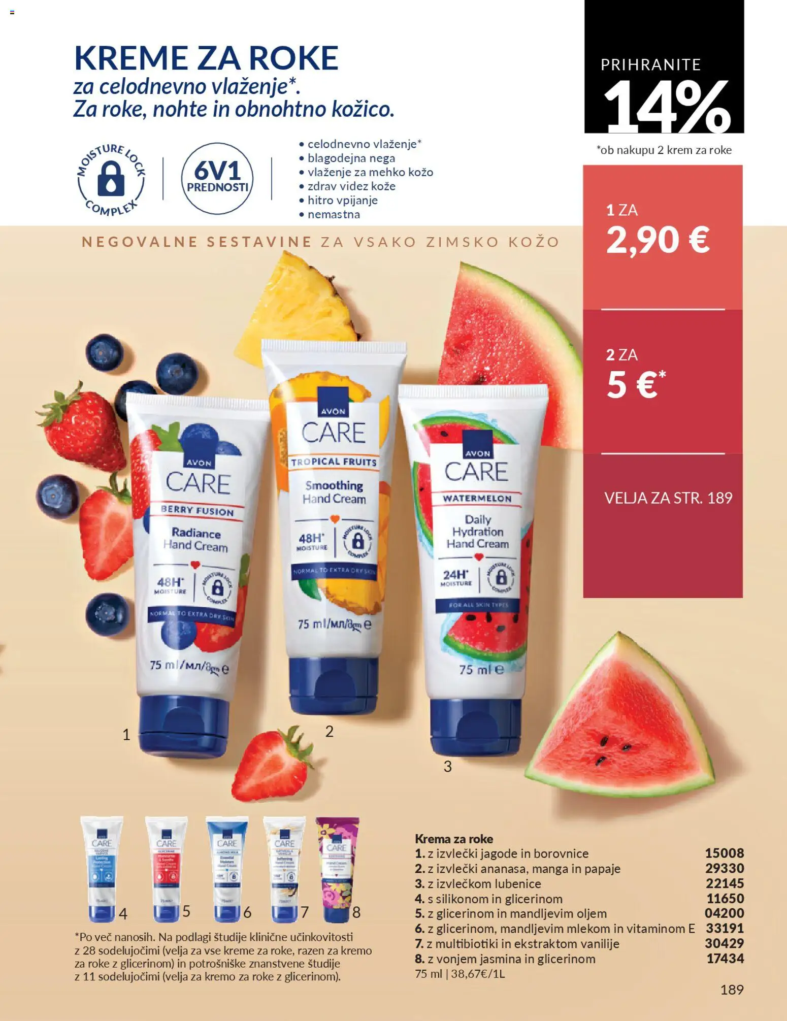 Novi Avon katalog ponudbe – veljaven od 29.12.2025 | Stran: 189 | Izdelki: Krema, Borovnice, Jagode, Lubenice