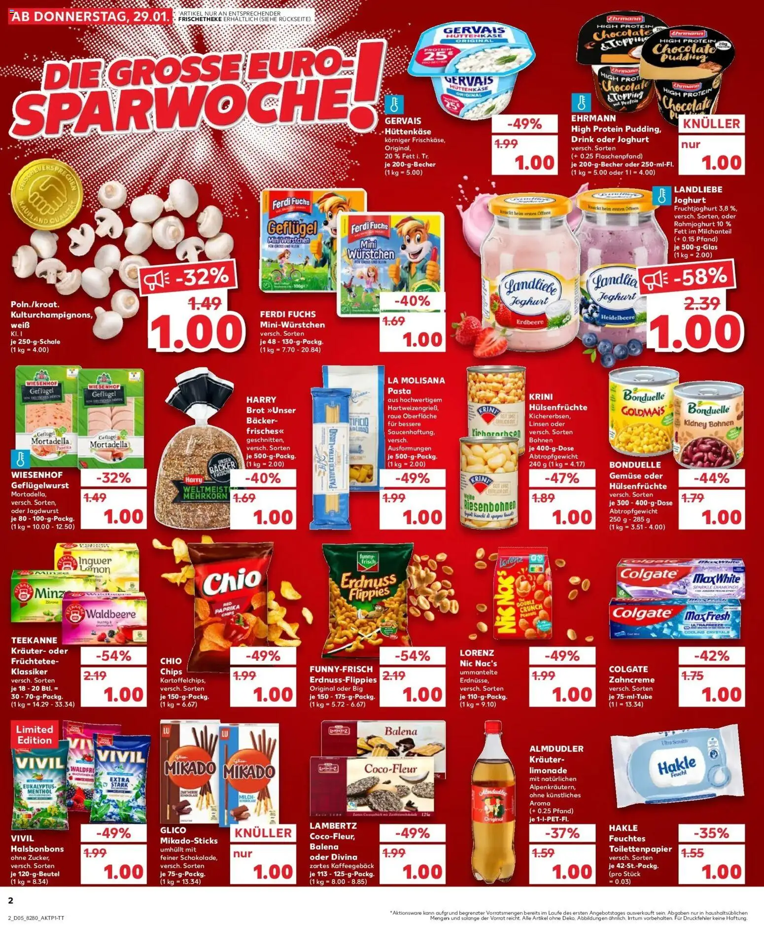 Kaufland prospekt Nienburg	 – gültig ab 29.01.2026 | Seite: 2 | Produkte: Fruchtjoghurt, Pudding, Teekanne, Chips