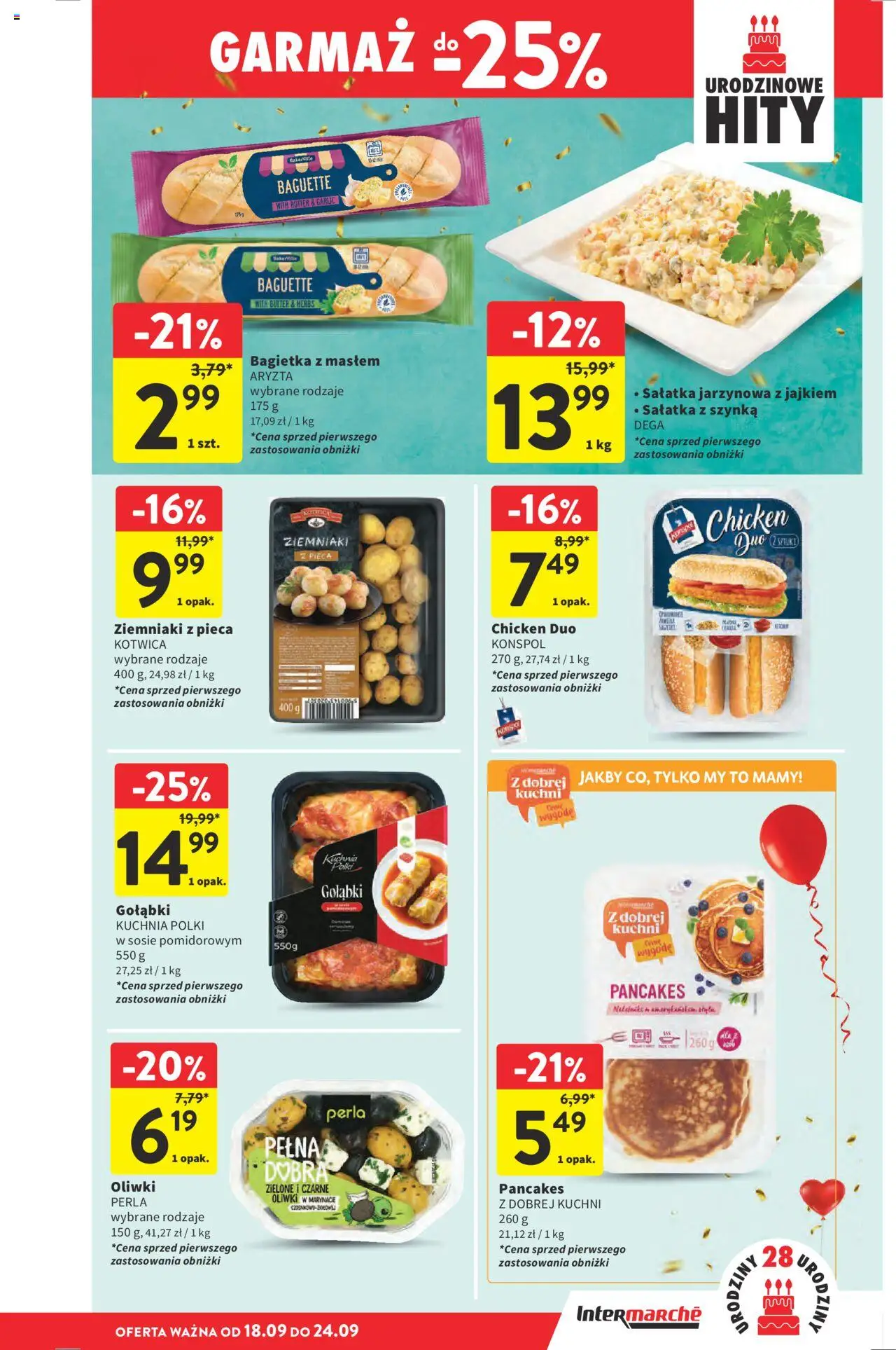 Intermarche Gazetka od 18.09.2025 | Strona: 29 | Produkty: Szynka, Bagietka, Sałatka, Ziemniaki