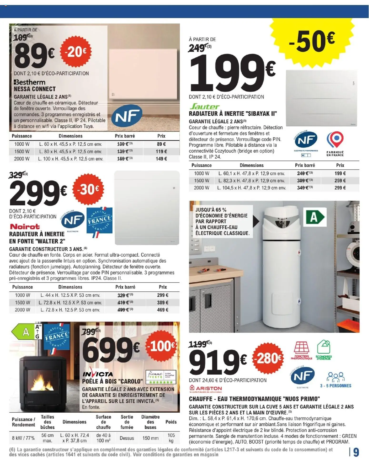 {H1} | Page: 9 | Produits: Poêle, Poids, Radiateur, Poêle à bois