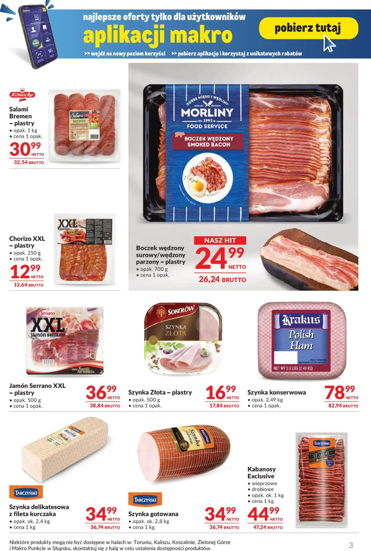Gazetka - Oferta dla gastronomii oferta z alkoholem od 05.08.2025 | Strona: 3 | Produkty: Szynka, Boczek, Wędliny, Szynka gotowana