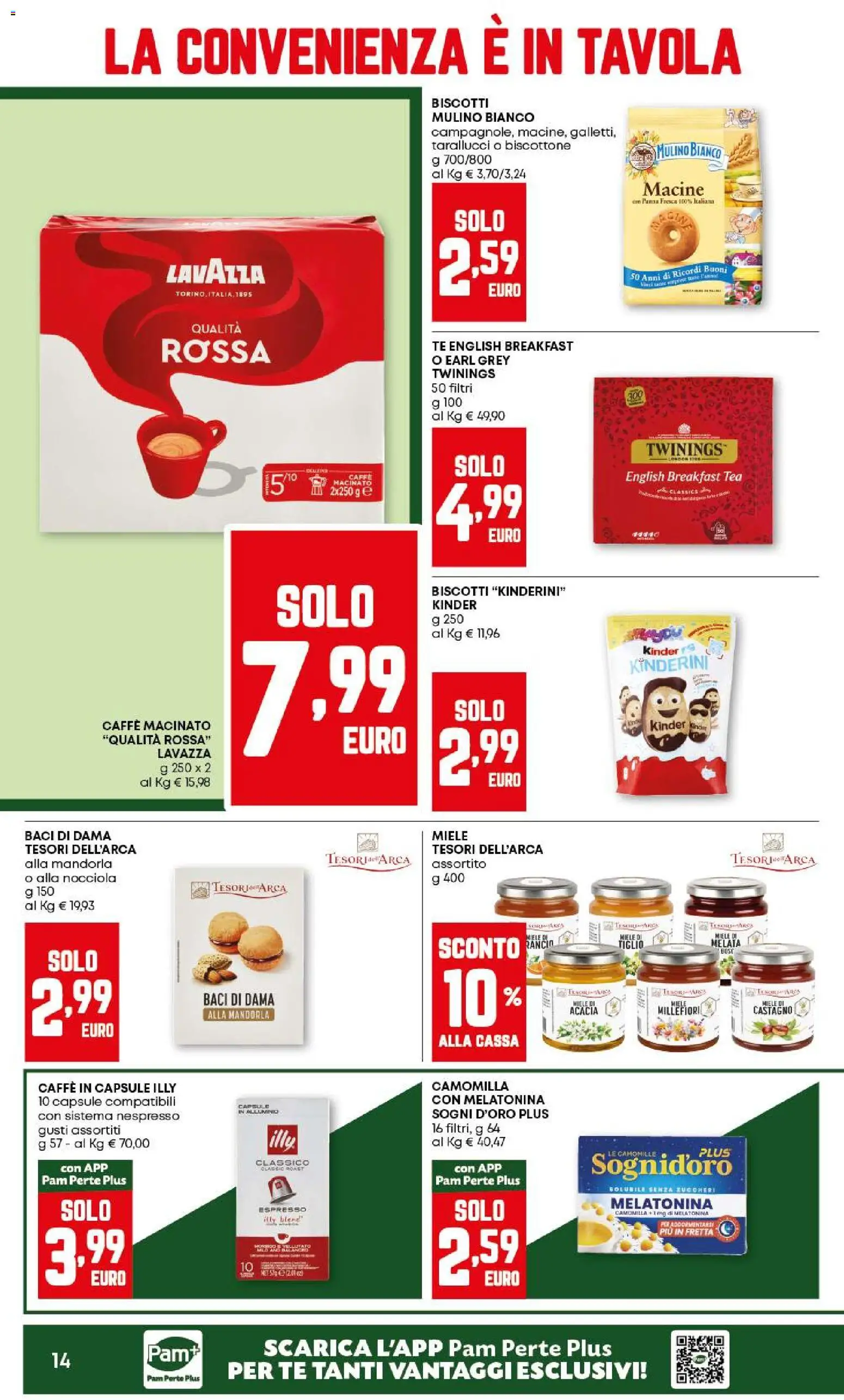 Volantino PAM del 18.12.2025 | Pagina: 14 | Prodotti: Caffè, Tè, Lavazza, Miele