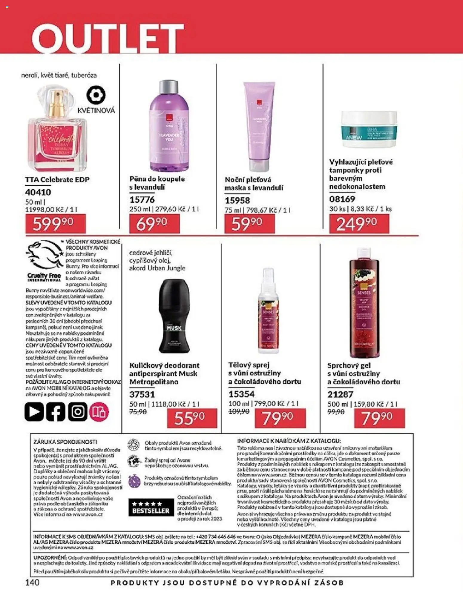 Avon katalog 3/2026 od 01.03.2026 | Strana: 140 | Produkty: Pěna do koupele, Deodorant, Známky, Oblečení