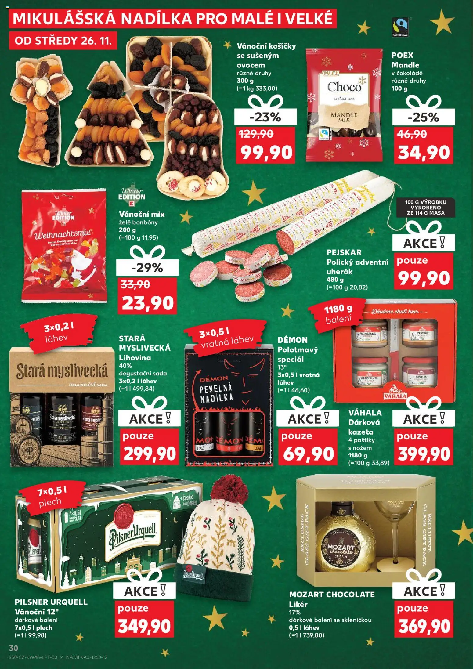 Kaufland leták - Praha 8 od 26.11.2025 | Strana: 30 | Produkty: Bonbóny, Pilsner, Láhev, Paštika