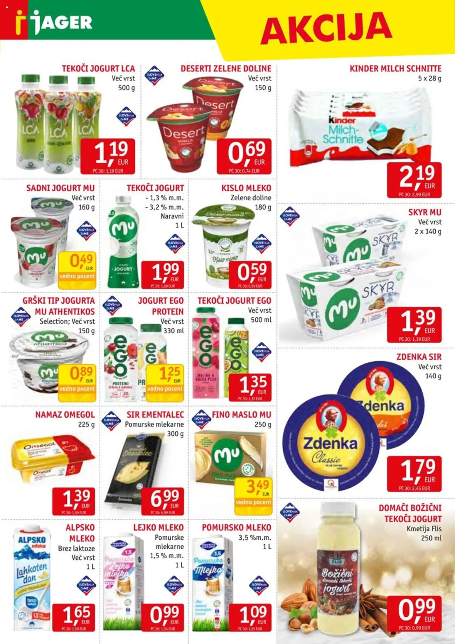Novi Jager katalog ponudbe – veljaven od 24.12.2025 | Stran: 5 | Izdelki: Ementalec, Skyr, Maslo, Jogurt