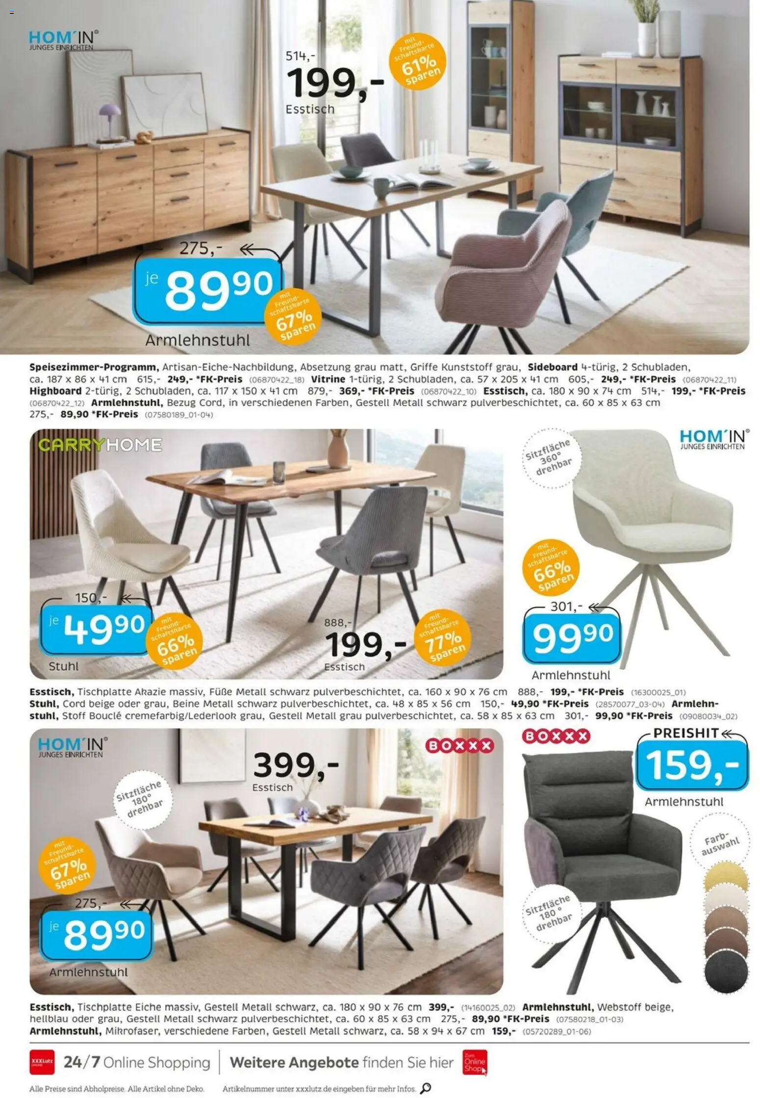 XXXLutz Junges Wohnen – gültig ab 25.04.2026 | Seite: 8 | Produkte: Sideboard, HIghboard, Esstisch, Stuhl