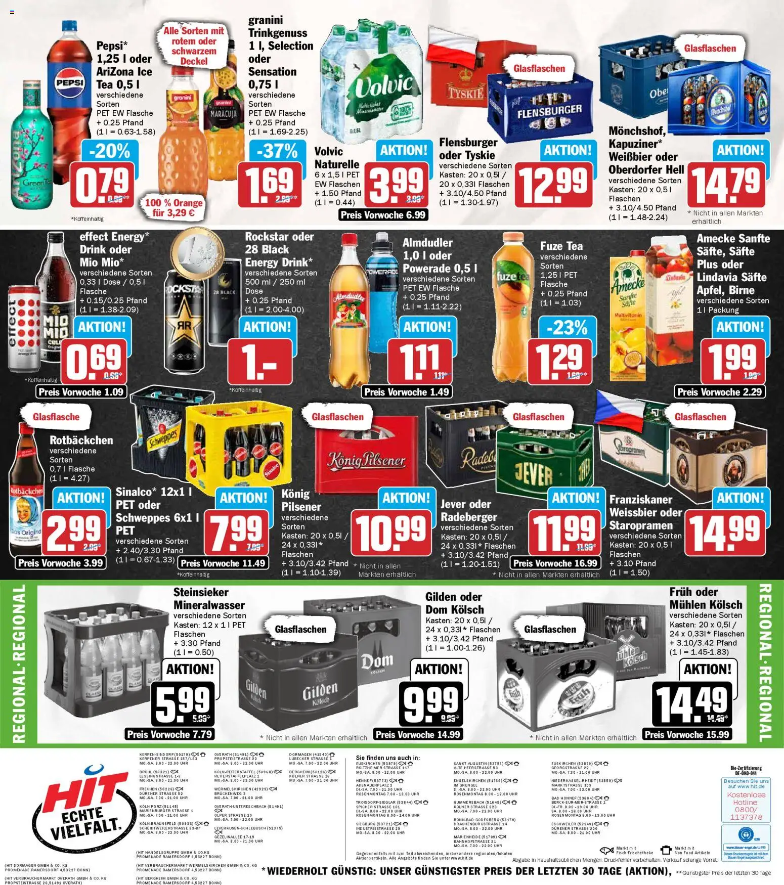 HIT Prospekt 	 – gültig ab 16.02.2026 | Seite: 19 | Produkte: Weißbier, Powerade, Jever, Volvic