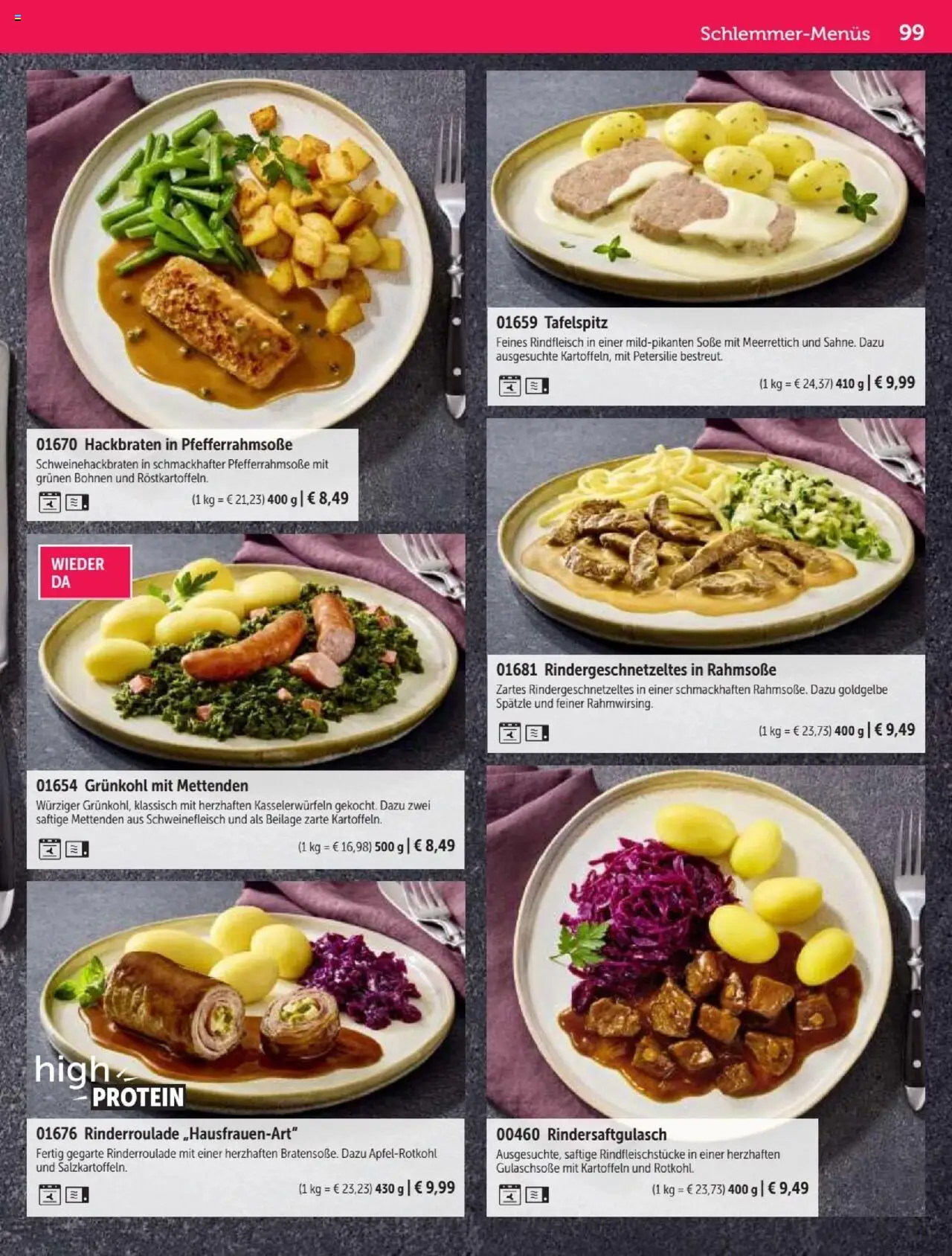 Bofrost Katalog – gültig ab 07.09.2025 | Seite: 99 | Produkte: Tafelspitz, Soße, Schweinefleisch, Rindfleisch