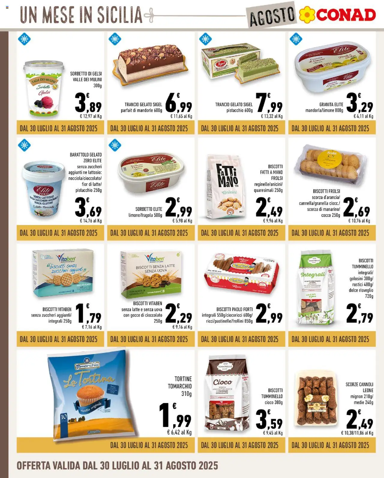 Volantino Conad del 30.07.2025 | Pagina: 8 | Prodotti: Uova, Sorbetto, Limone, Cocco