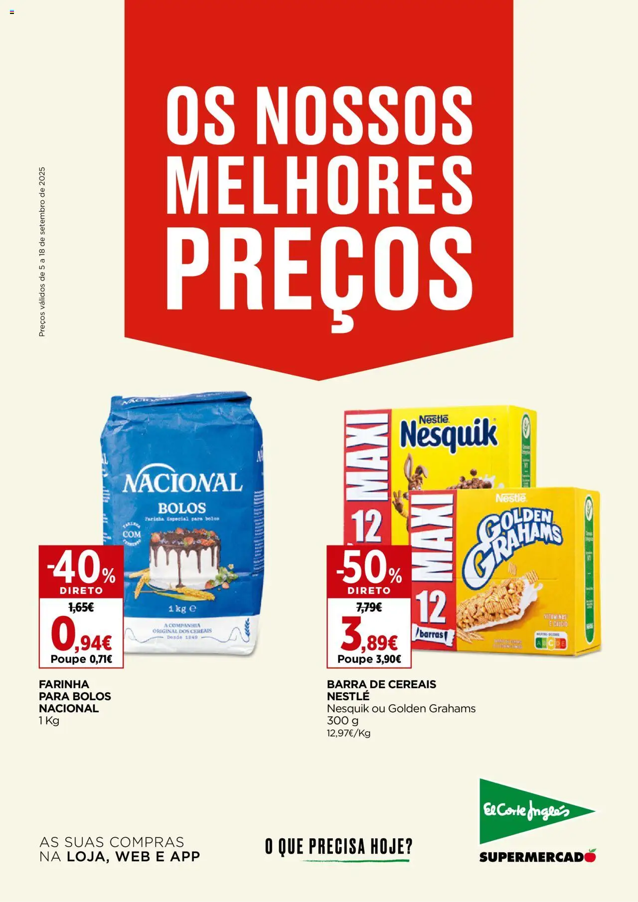 El Corte Ingles folheto │ válido de 05.09.2025 | Página: 1 | Produtos: Cálcio, Nestlé, Cereais