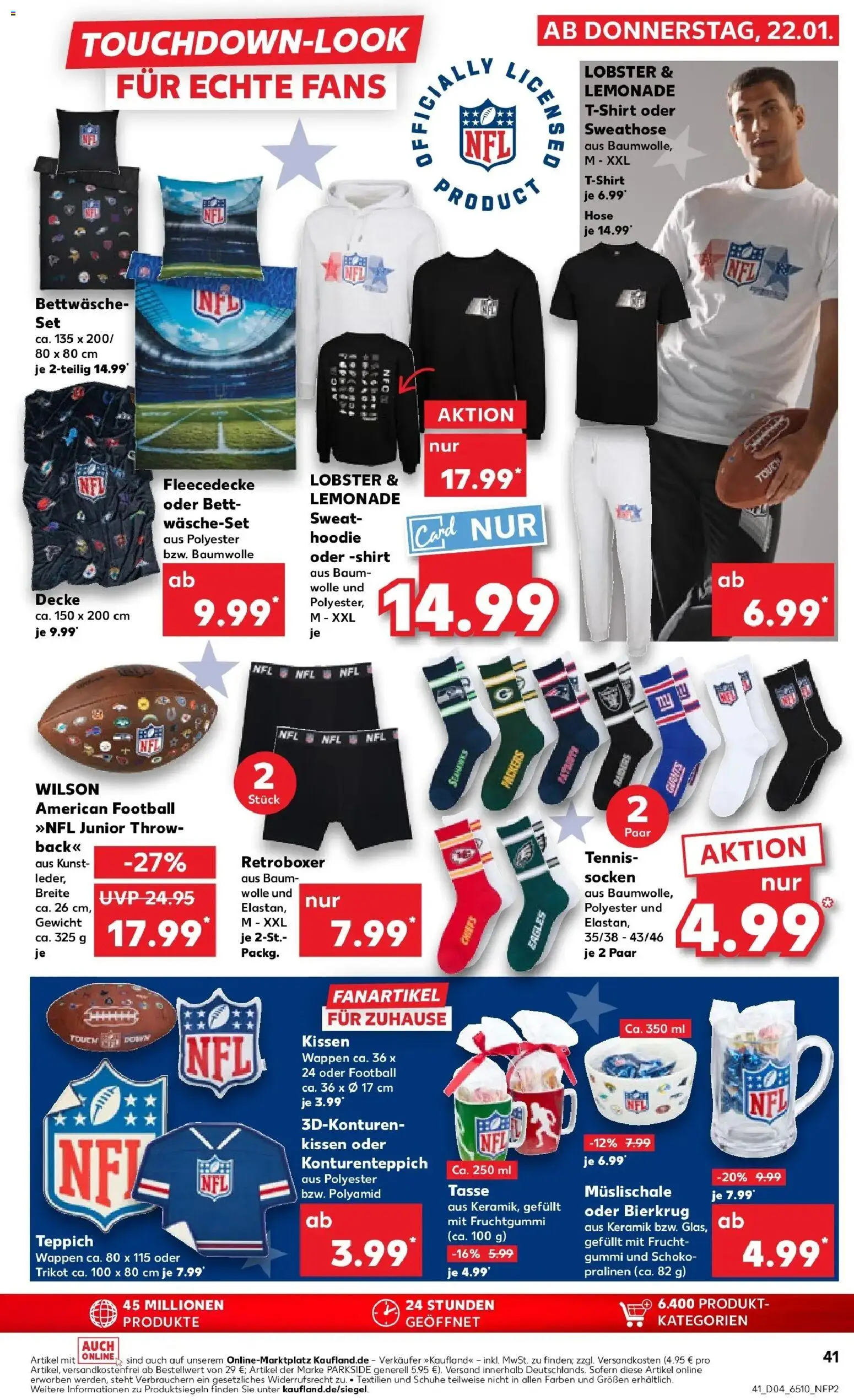 Kaufland prospekt Wesel	 – gültig ab 22.01.2026 | Seite: 41 | Produkte: Decke, Bettwäsche, Teppich, Socken