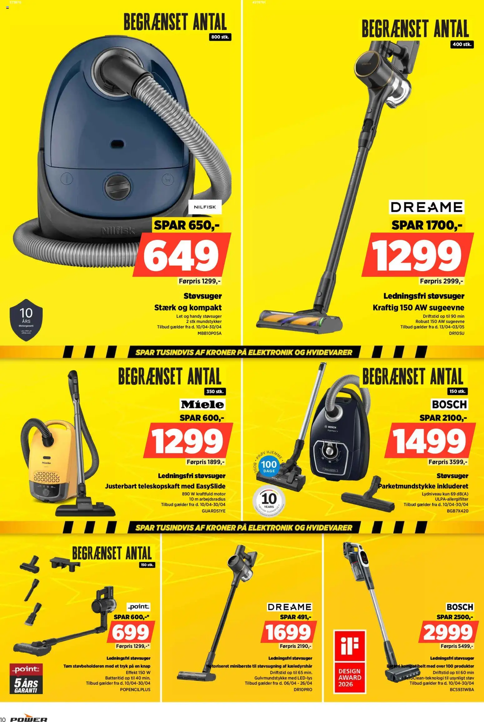 Power tilbudsavis – gyldig fra 17.04.2026 | Side: 10 | Produkter: Støvsuger