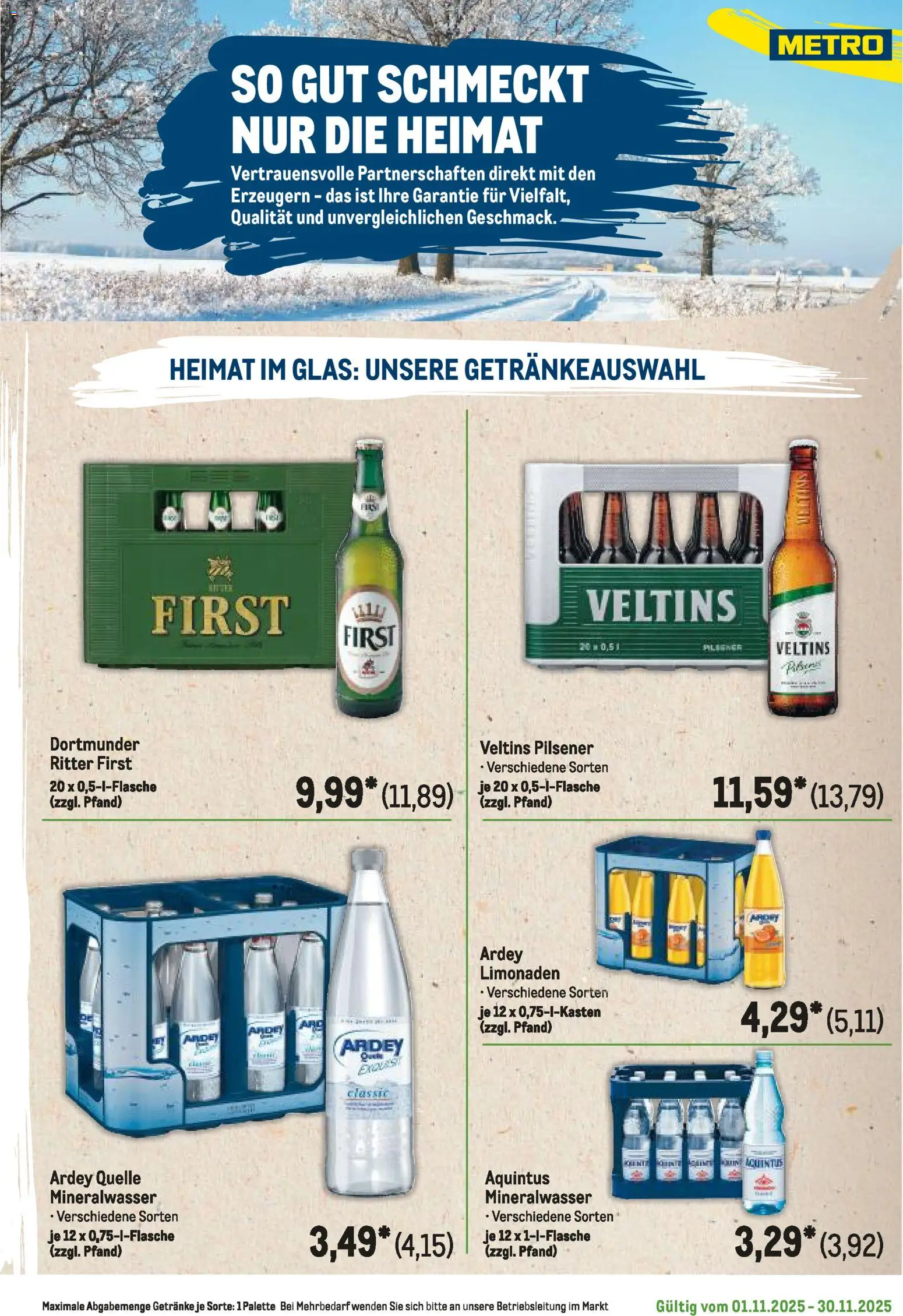 Metro Regionaler Flyer – gültig ab 01.11.2025 | Seite: 35 | Produkte: Mineralwasser, Veltins
