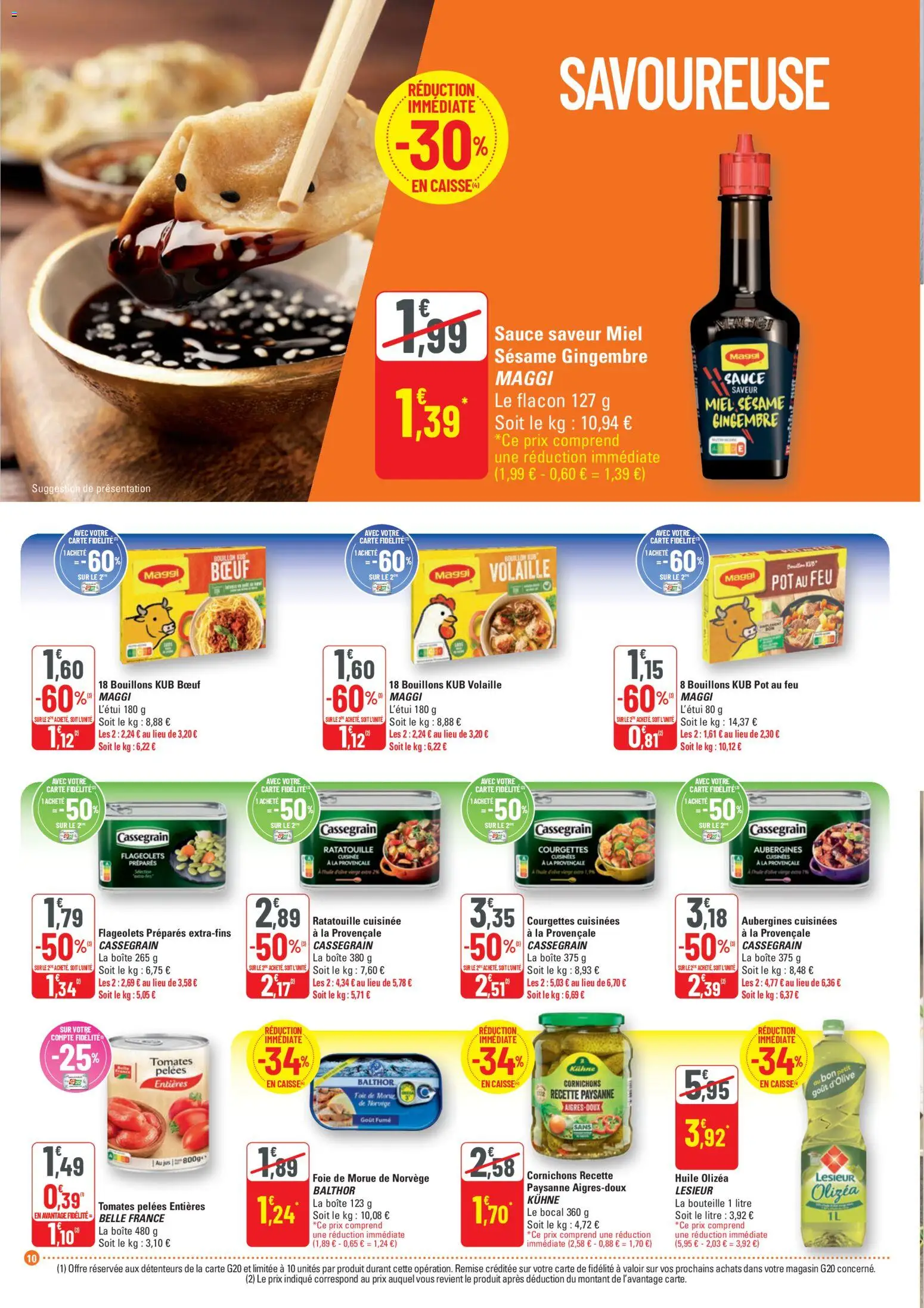 {H1} | Page: 10 | Produits: Volaille, Gingembre, Morue, Tomates
