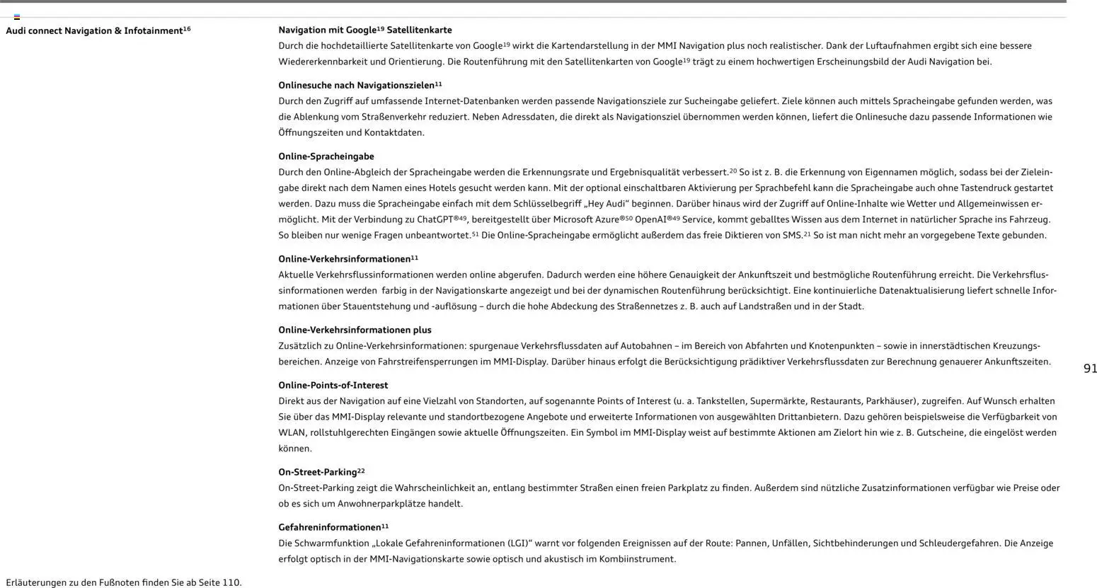 Audi Q2 / SQ2 – gültig ab 05.06.2025 | Seite: 90 | Produkte: Navigation