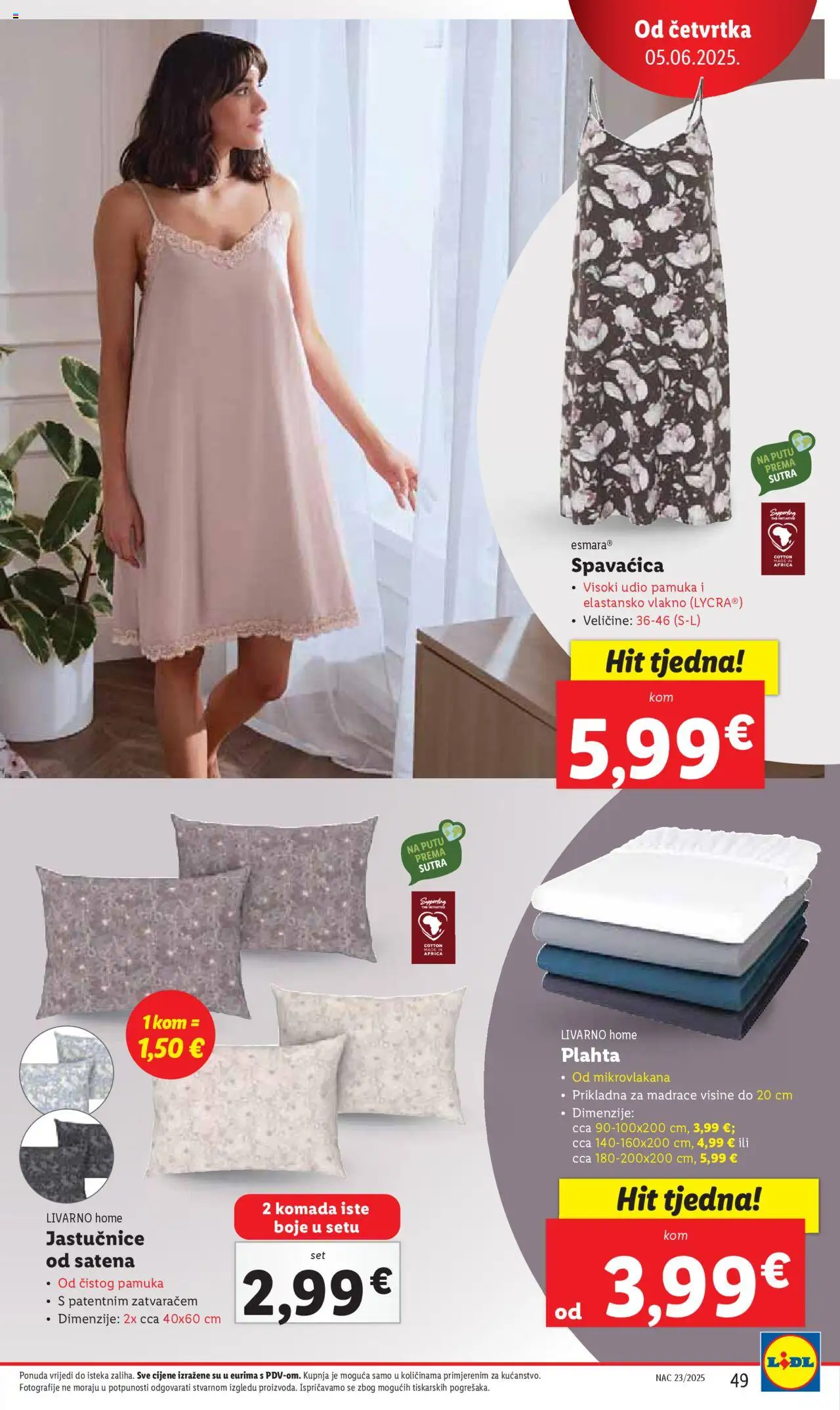 Lidl katalog | vrijedi od 02.06.2025 | Stranica: 49 | Proizvodi: Plahta