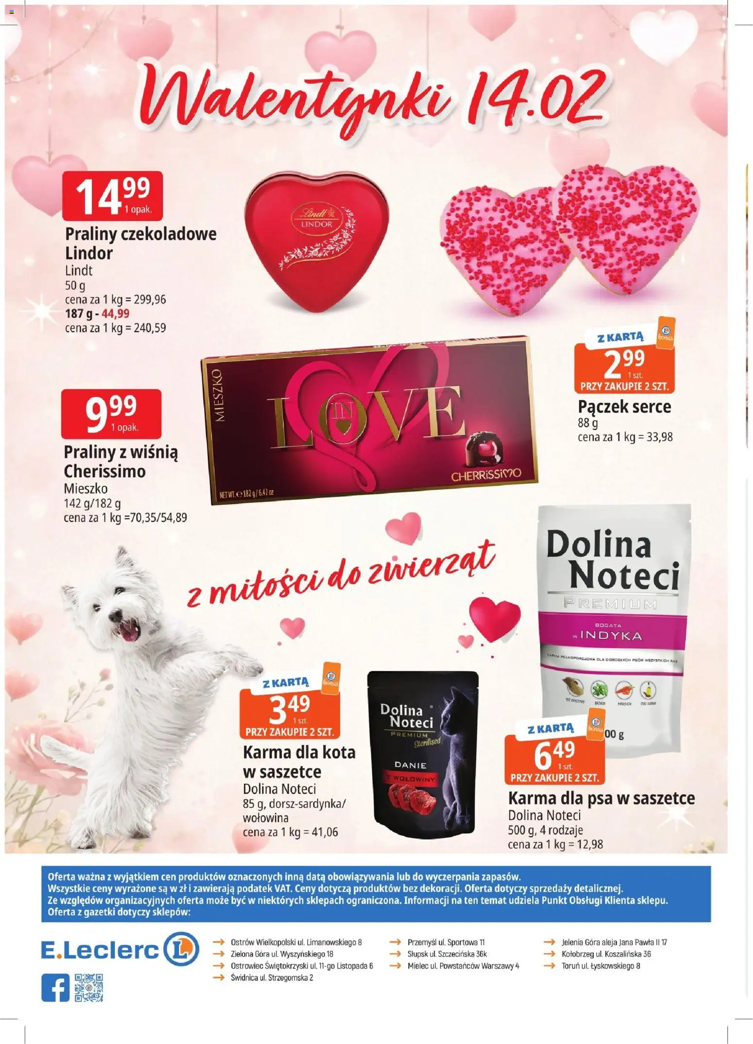 E.Leclerc Gazetka - Zielona Góra od 13.02.2026 | Strona: 2 | Produkty: Karta, Praliny, Karma dla kota, Wołowina
