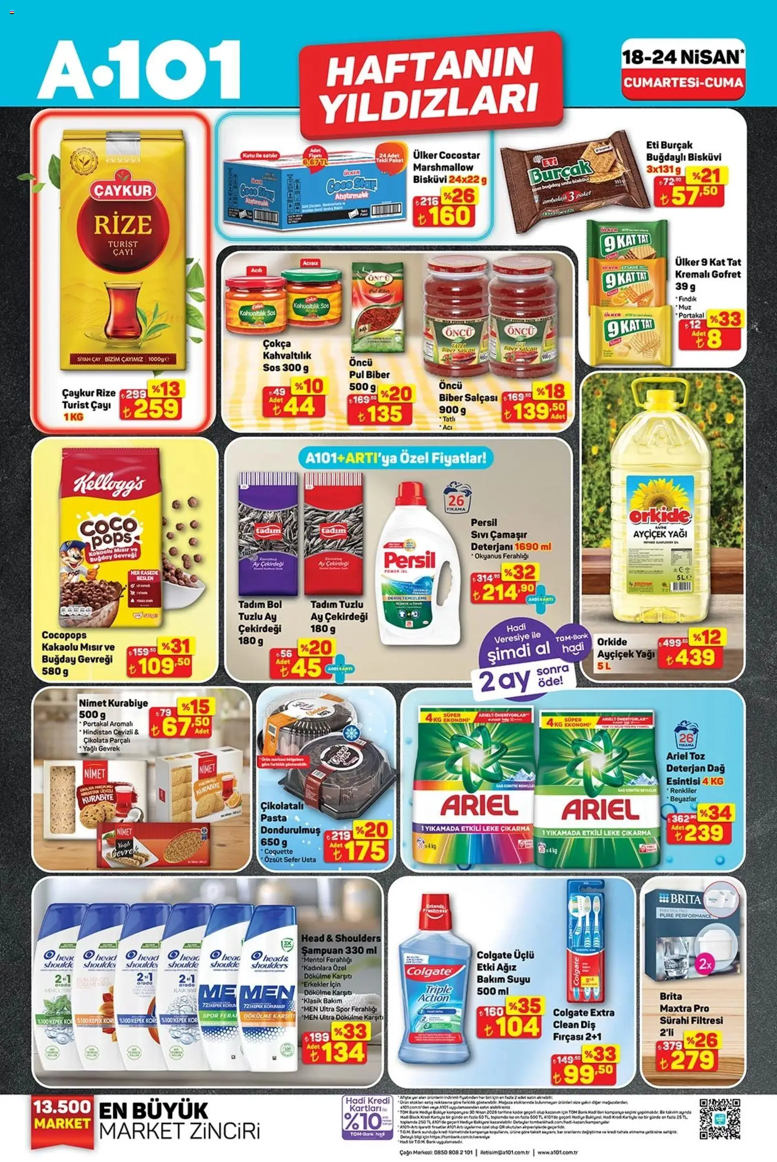 A101 Katalog - 18.04.2026 tarihinden itibaren geçerlidir | Sayfa: 2 | Ürünler: Gevrek, Çikolata, Deterjan, Kurabiye