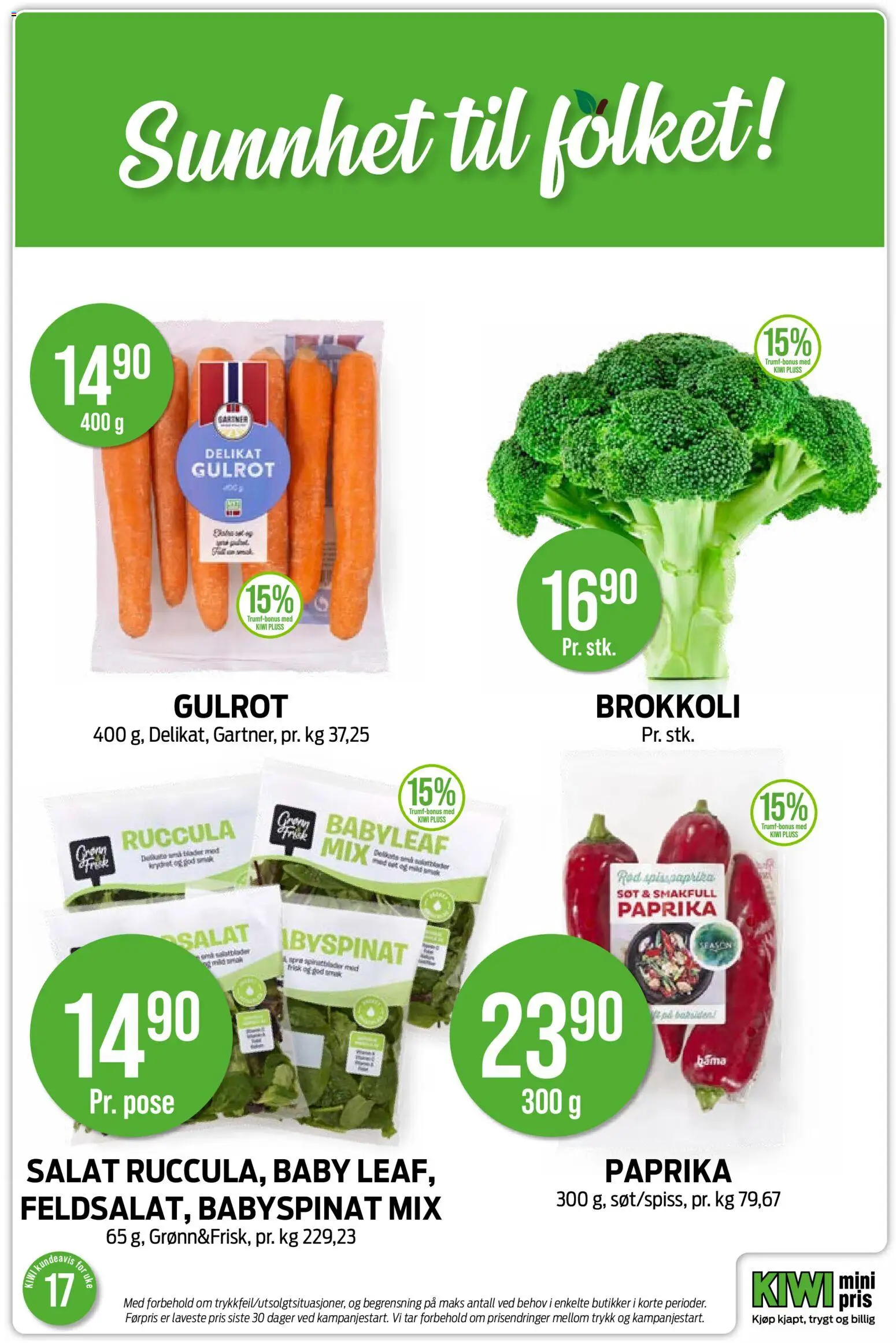 {H1} | Side: 14 | Produkter: Essuie-tout, Gulrot, Salat, Brokkoli