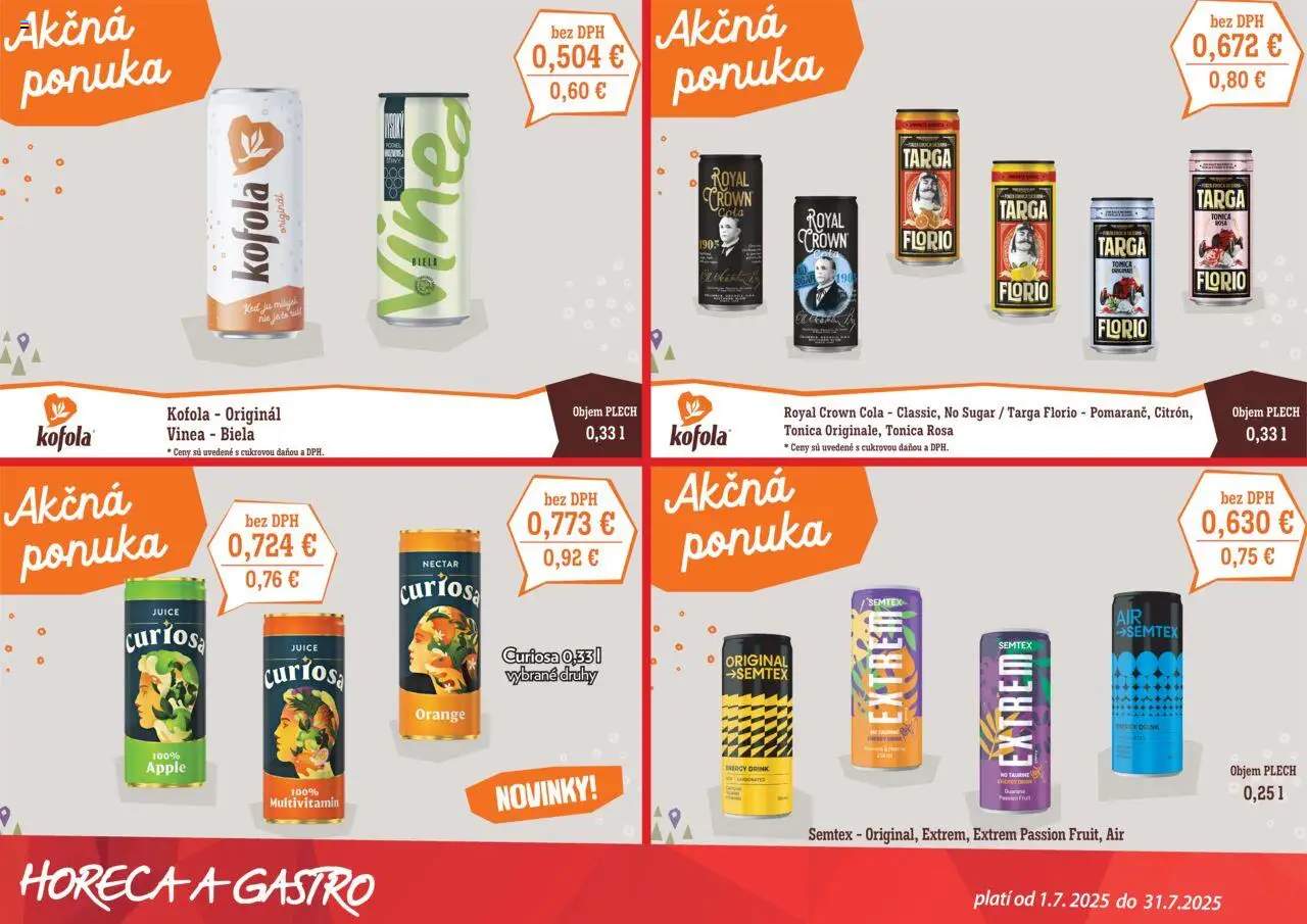 CBA Verex Leto s Kofolou │ platný od 01.08.2025 | Strana: 1 | Produkty: Apple, Kofola, Cola, Vinea