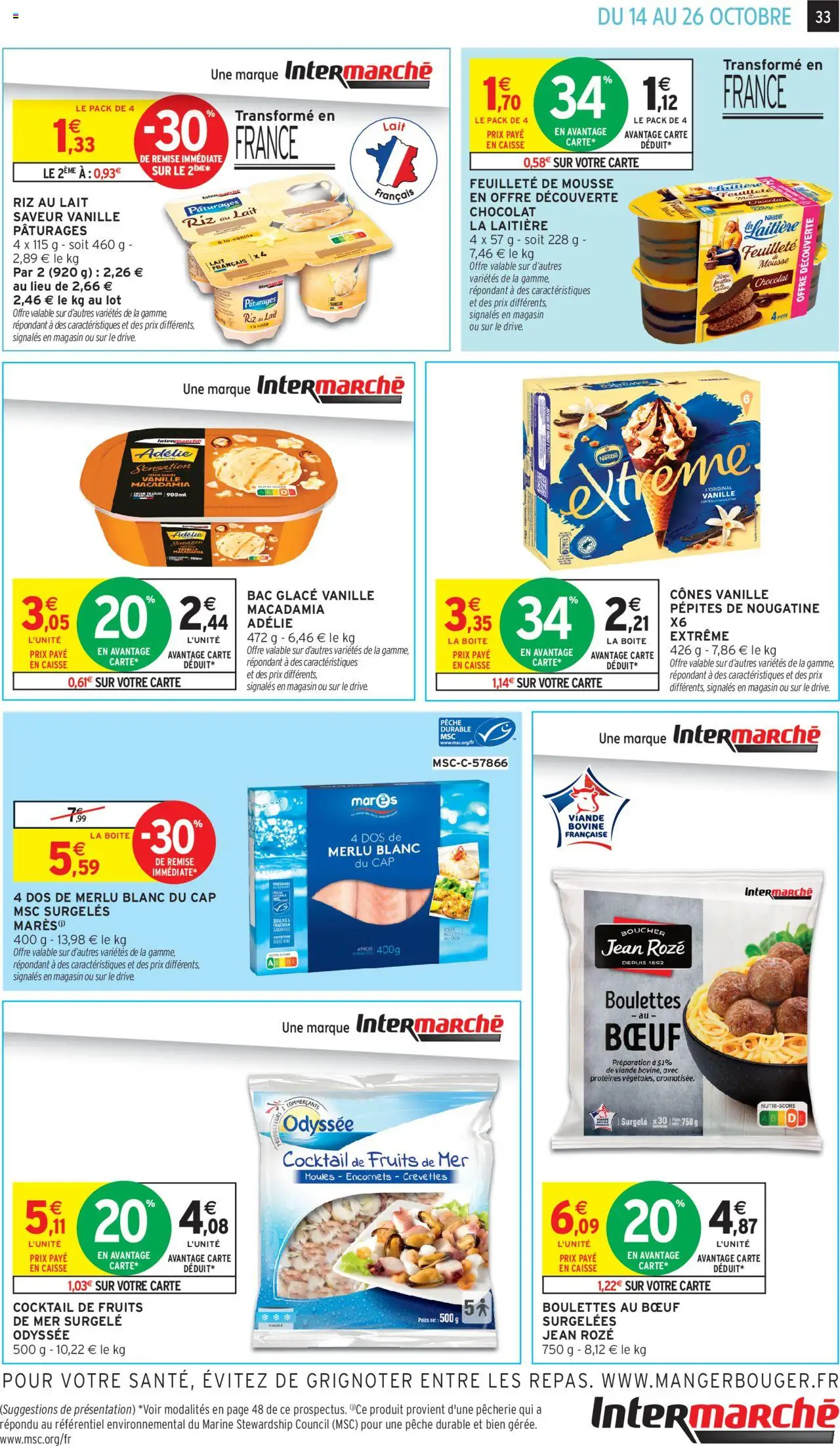 {H1} | Page: 33 | Produits: Pêche, Chocolat, Viande, Riz