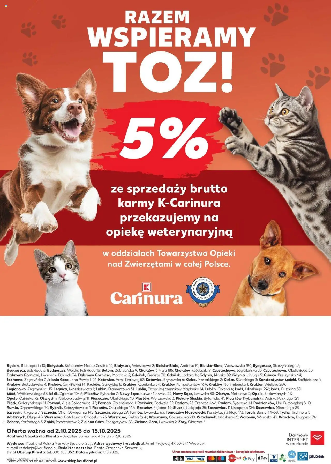 Kaufland gazetka - Zwierzęta od 02.10.2025 | Strona: 18 | Produkty: Karta