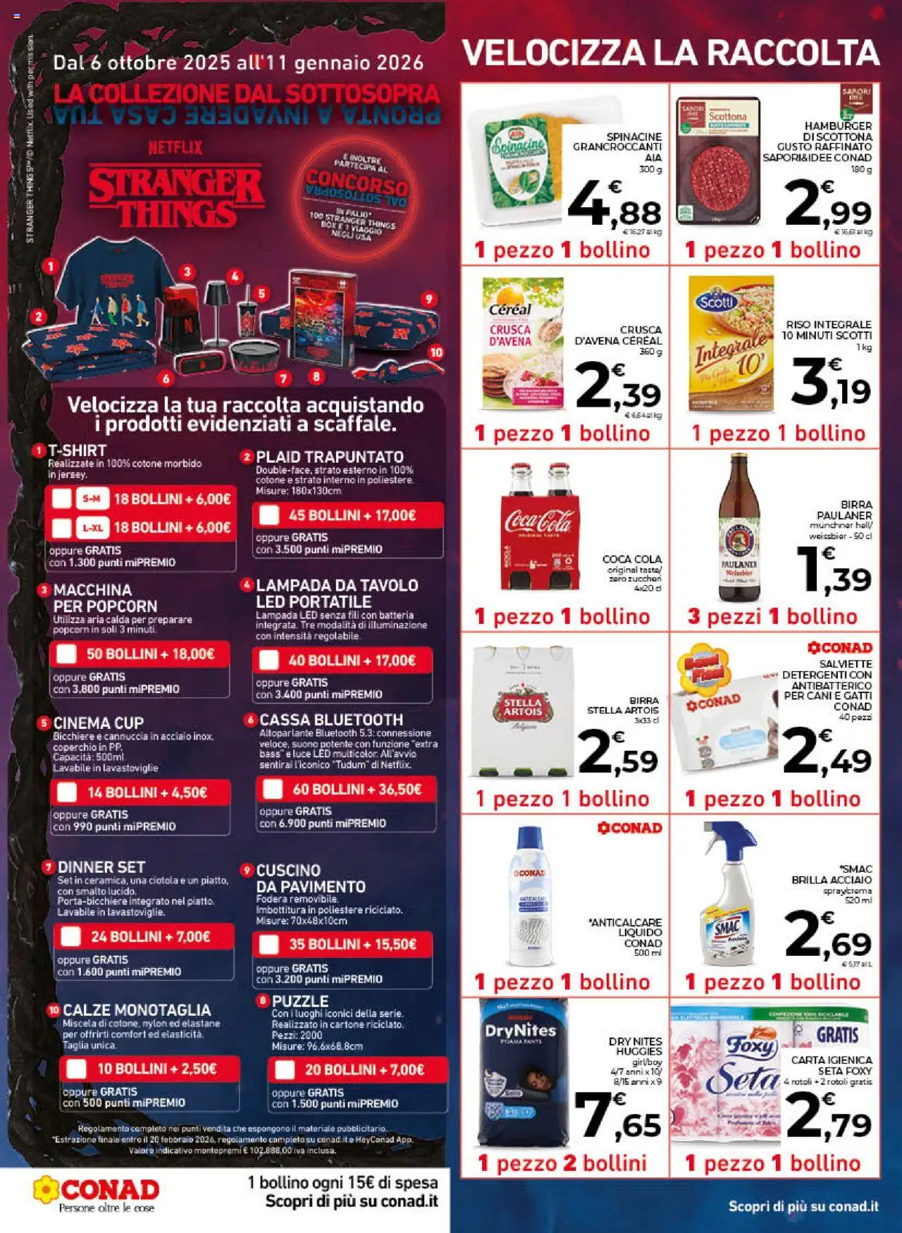 Volantino Conad del 09.10.2025 | Pagina: 14 | Prodotti: Plaid, Birra, Ciotola, Batteria