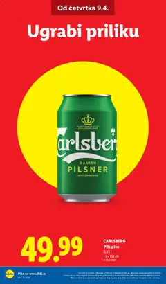 CARLSBERG Pils pivo, 0,33 l - pregled Lidl kataloga - važi od 09.04.2026 | Strana: 10