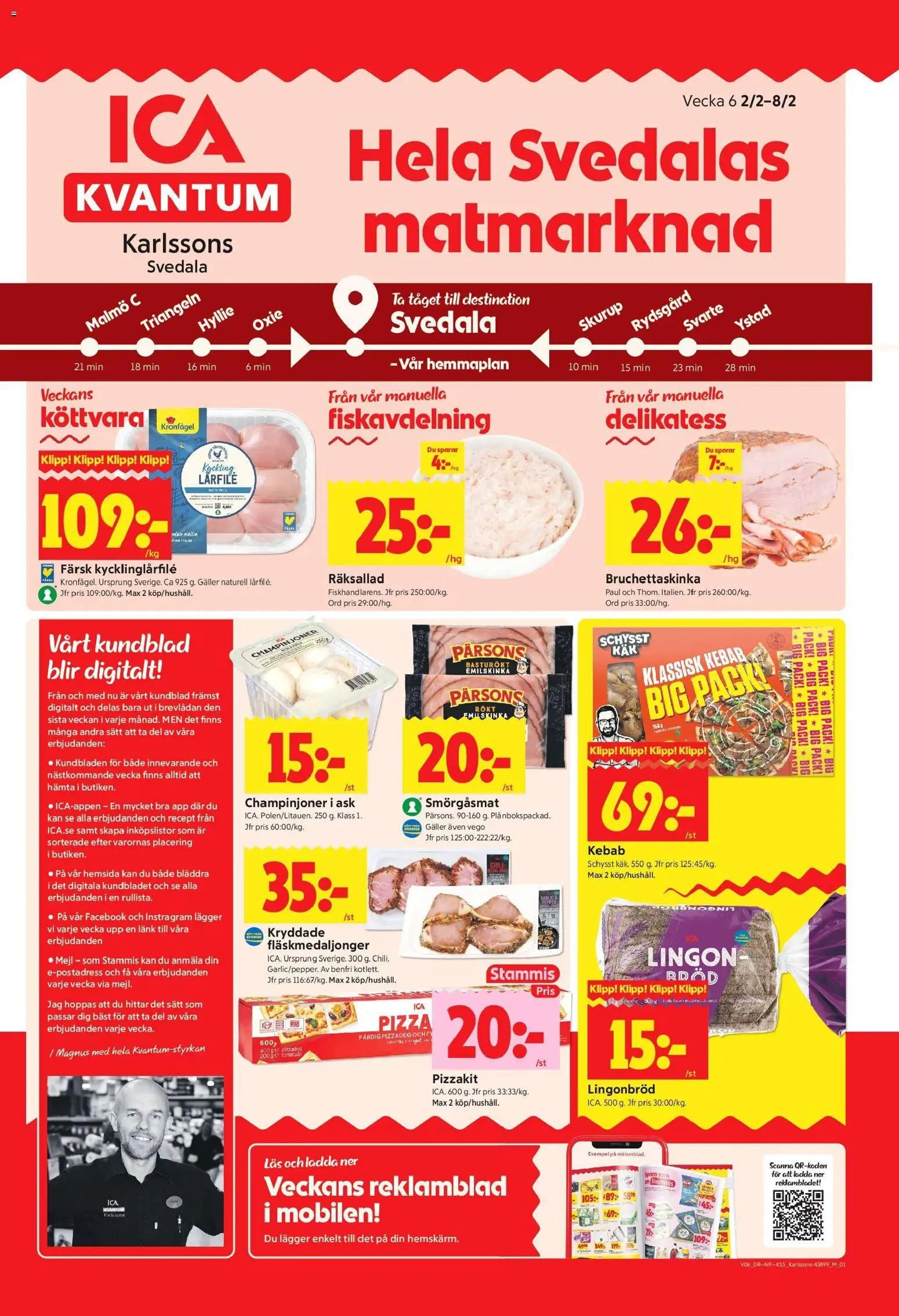 ICA Kvantum reklamblad aktuell från 02.02.2026 | Sida: 1 | Produkter: Galler, Pizza, Pizzakit, Tomatsås