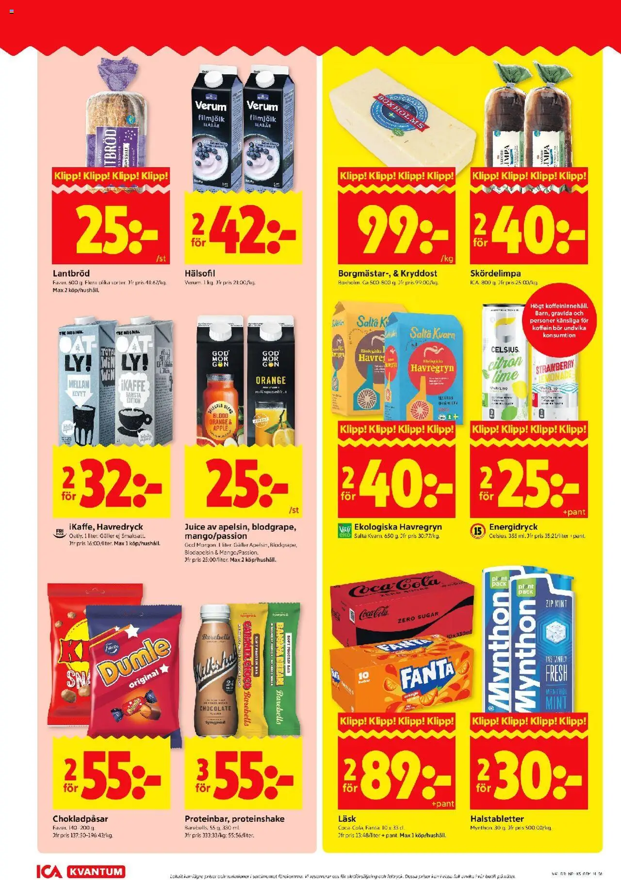 ICA Kvantum reklamblad aktuell från 06.10.2025 | Sida: 8 | Produkter: Halstabletter, Gem, Lantbröd, Ris