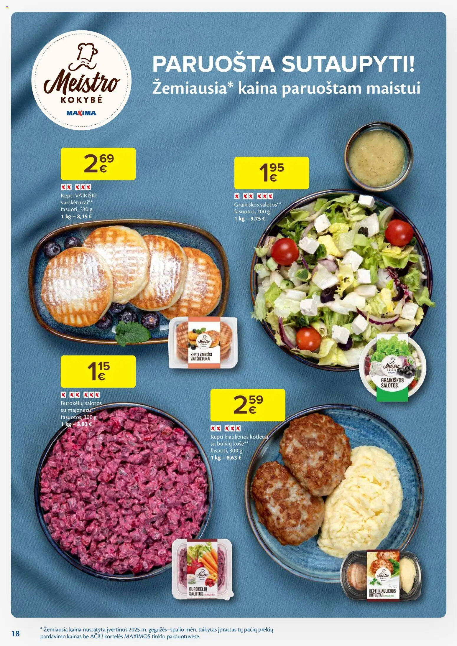 MAXIMA akcijos nuo 13.01.2026 | Puslapis: 18 | Prekių: Salotos, Košė, Kiaulienos