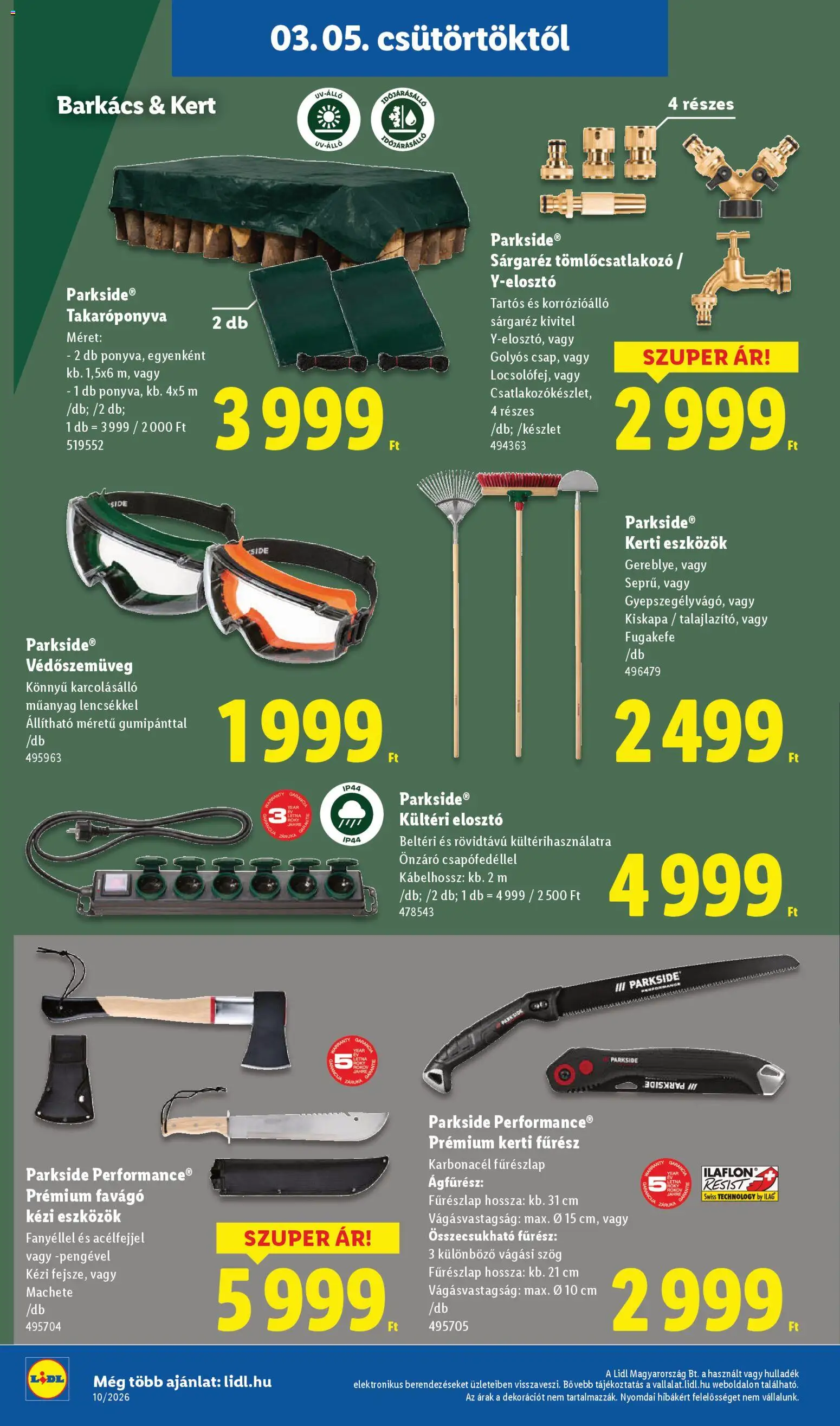 Lidl akciós ujság - amely érvényes a következő dátumtól: 05.03.2026 | Oldal: 28 | Termékek: Parkside, Takaróponyva