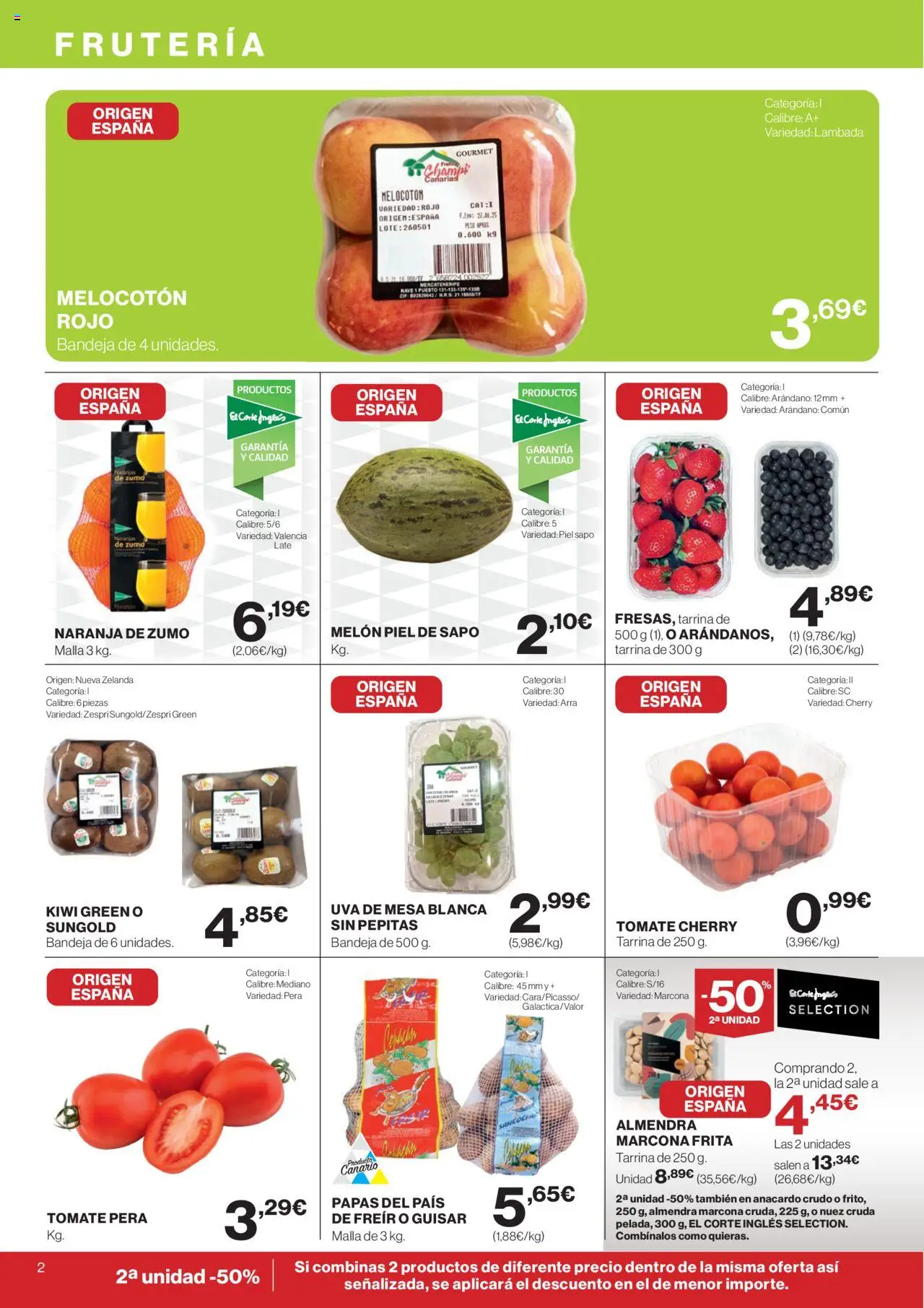 Supercor Exprés Canarias │ válido desde el 31.07.2025 | Página: 2 | Productos: Naranjas, Kiwi, Ροζ πιπέρι, Mesa