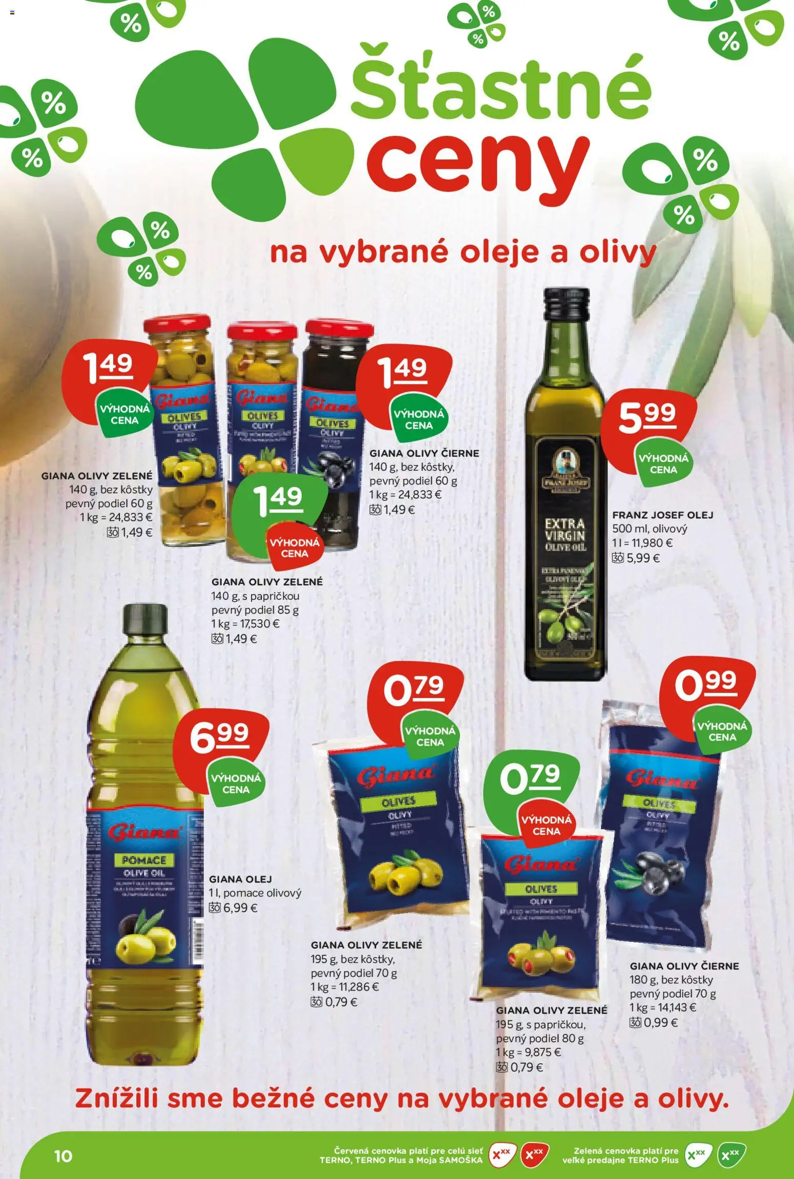 Nové Terno akcie – leták je platný od 30.04.2026 | Strana: 10 | Produkty: Olej