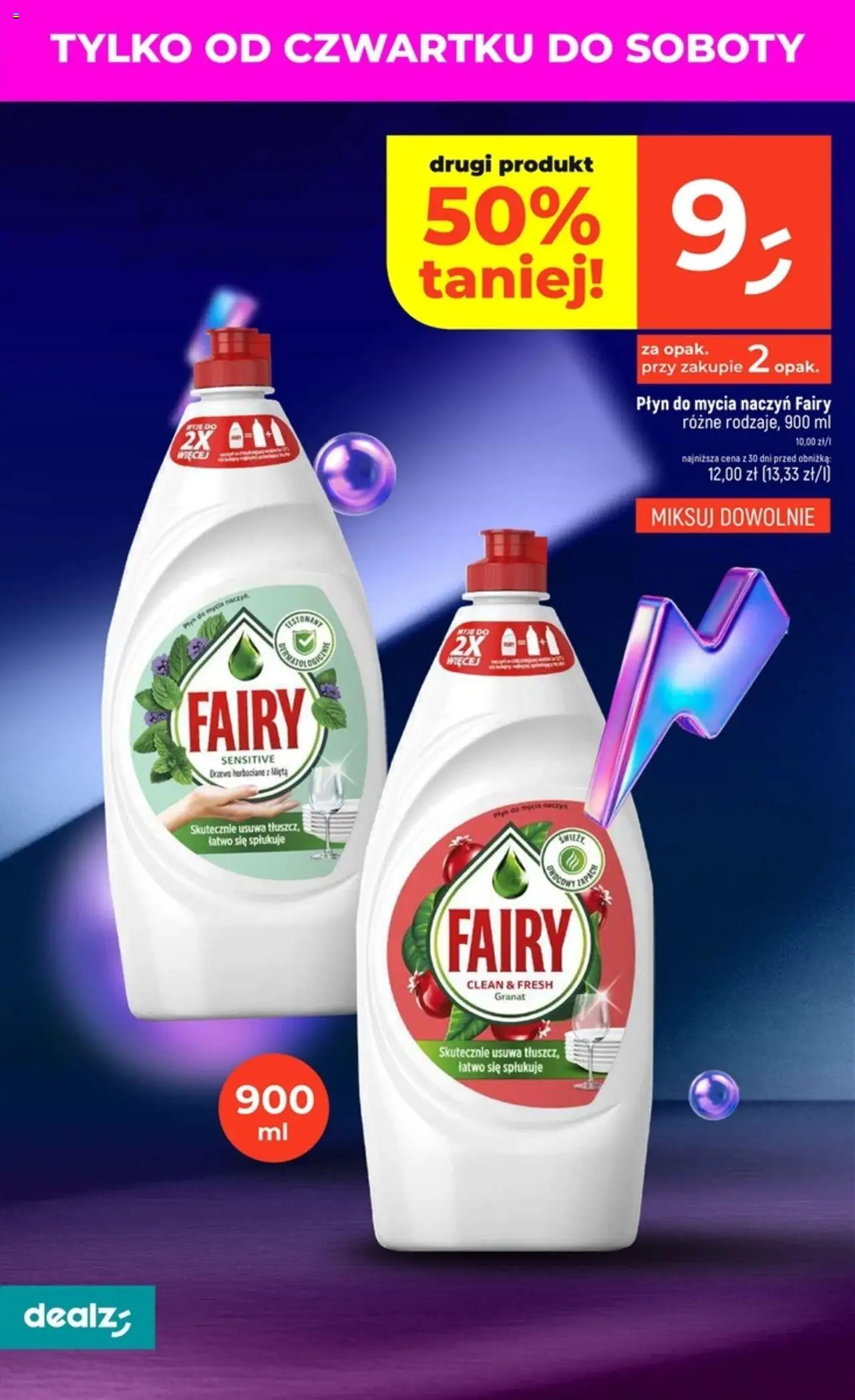 Dealz Gazetka od 14.08.2025 | Strona: 50 | Produkty: Mięta, Zapach, Fairy, Płyn do mycia naczyń