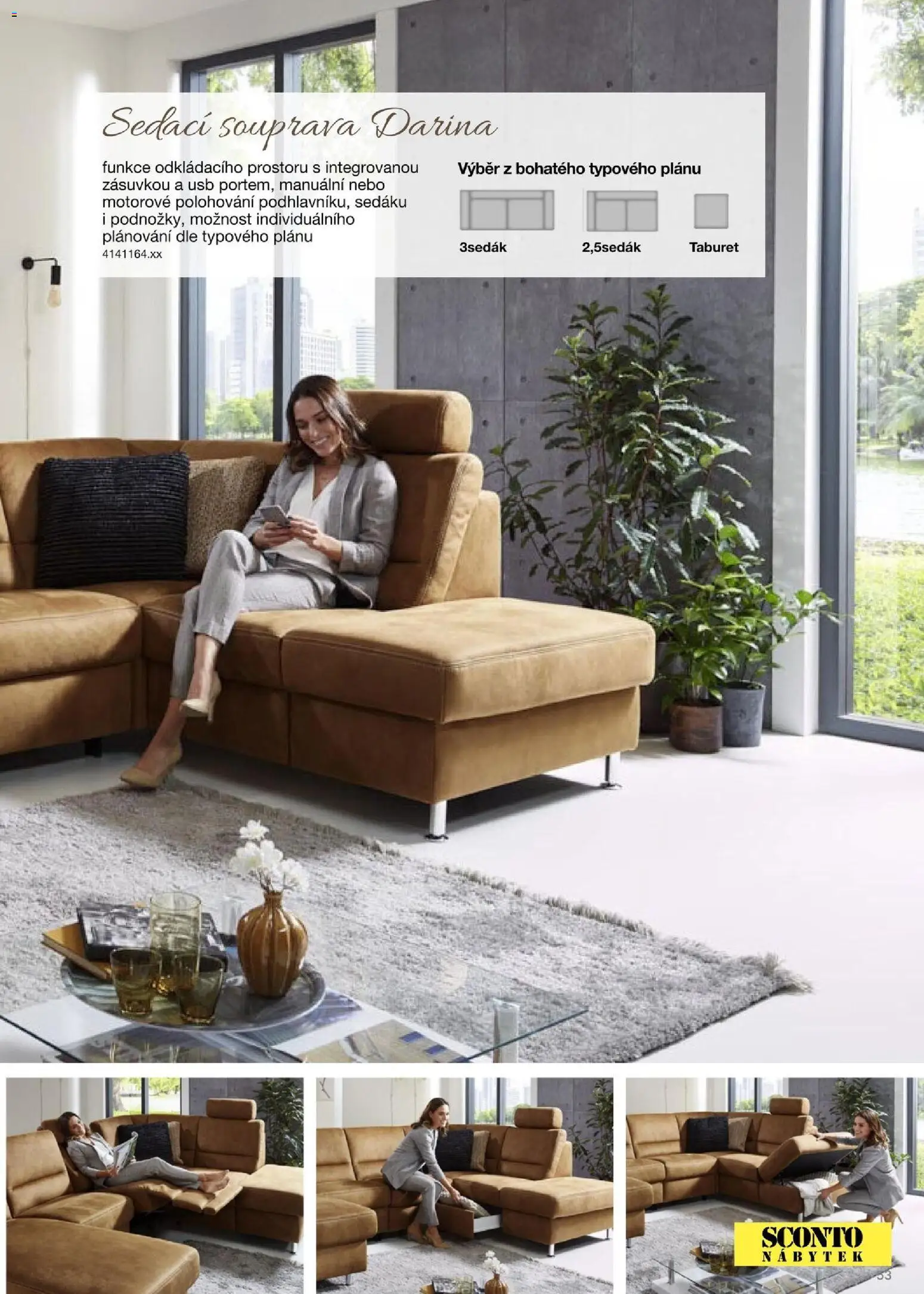 Sconto nábytek katalog - Sedací soupravy od 01.01.2026 | Strana: 53 | Produkty: Sedací souprava, Taburet, USB, Nábytek