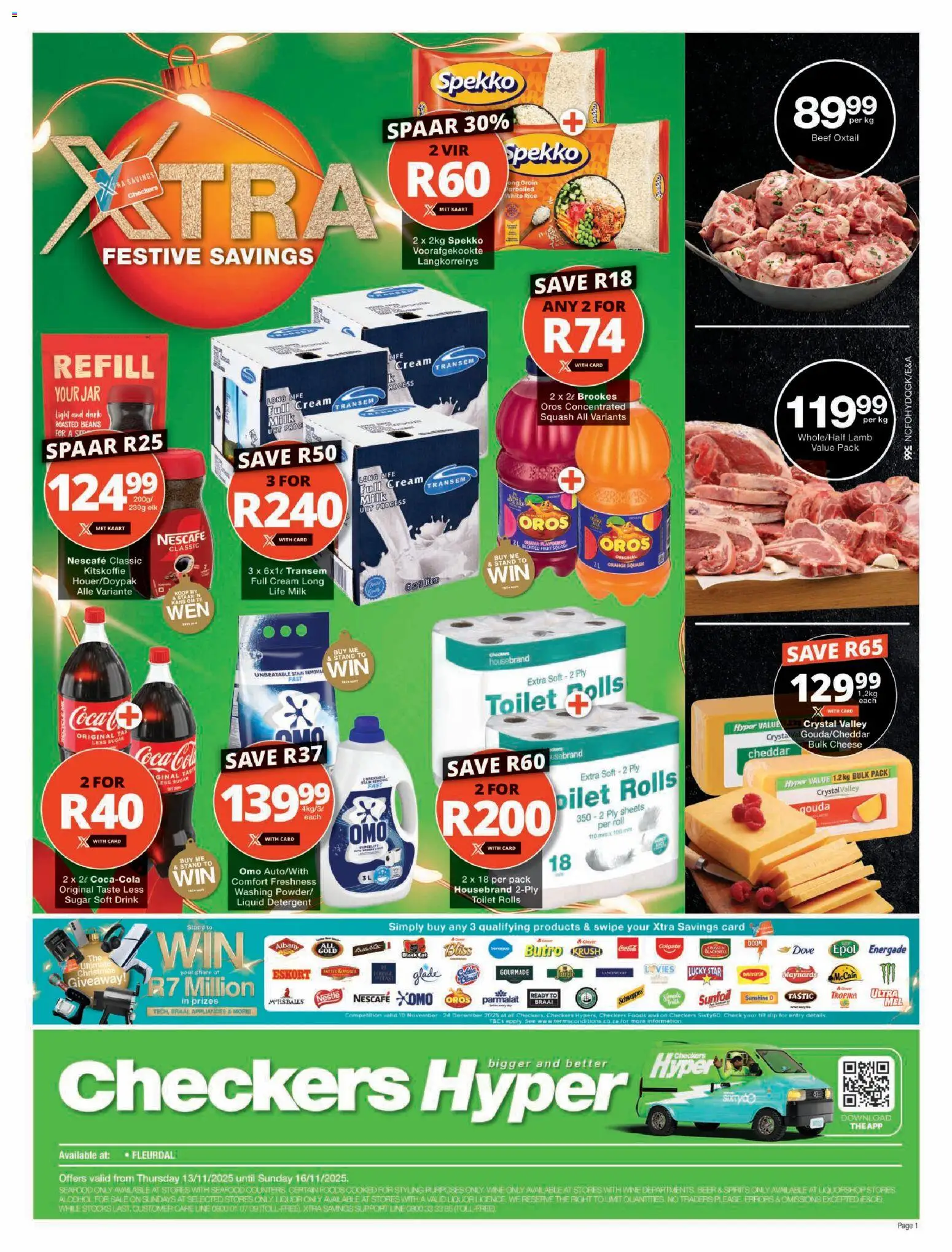 New Checkers catalogue – valid from 13.11.2025 | Page: 1 | Products: Light, Rice, Detergent, Seafood