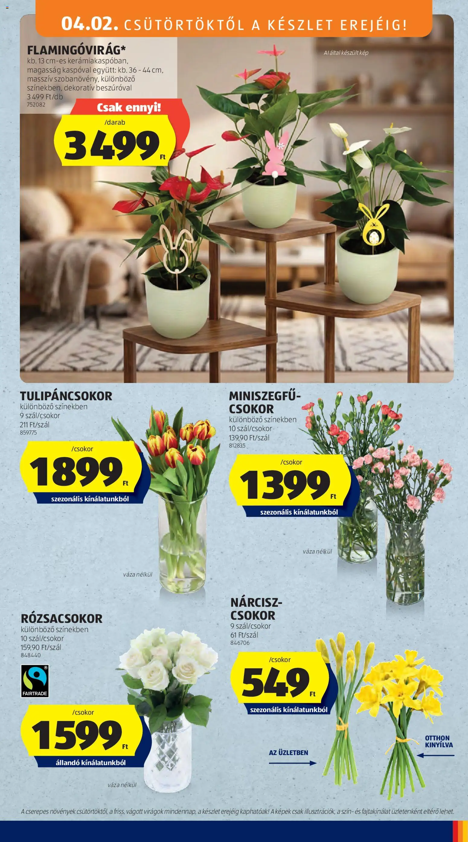 Aldi akciós ujság - amely érvényes a következő dátumtól: 02.04.2026 | Oldal: 5 | Termékek: Virágok, Váza