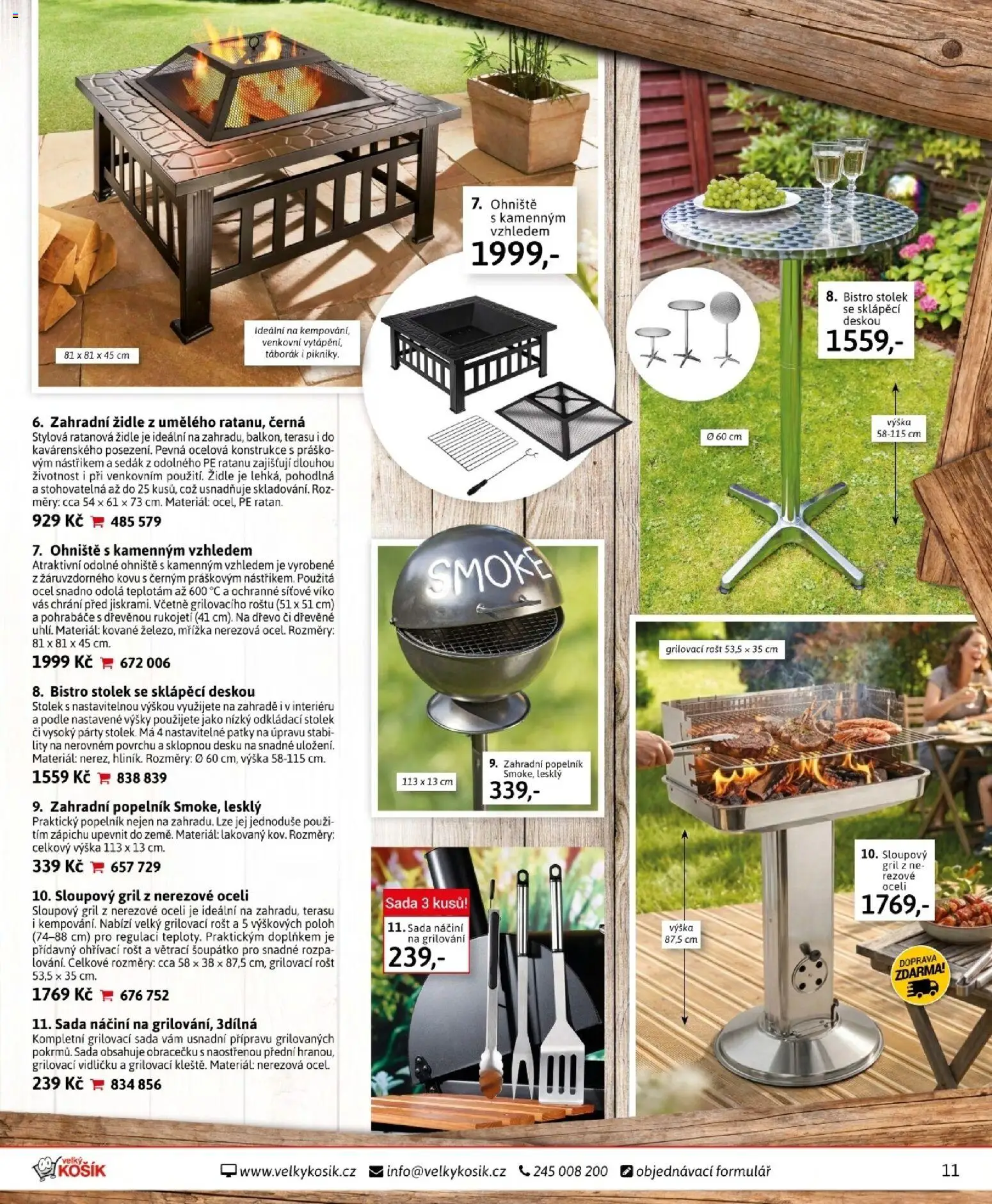 Velký Košík katalog duben 2026 od 01.04.2026 | Strana: 11 | Produkty: Grilování, Odkládací stolek, Rošt, Stolek