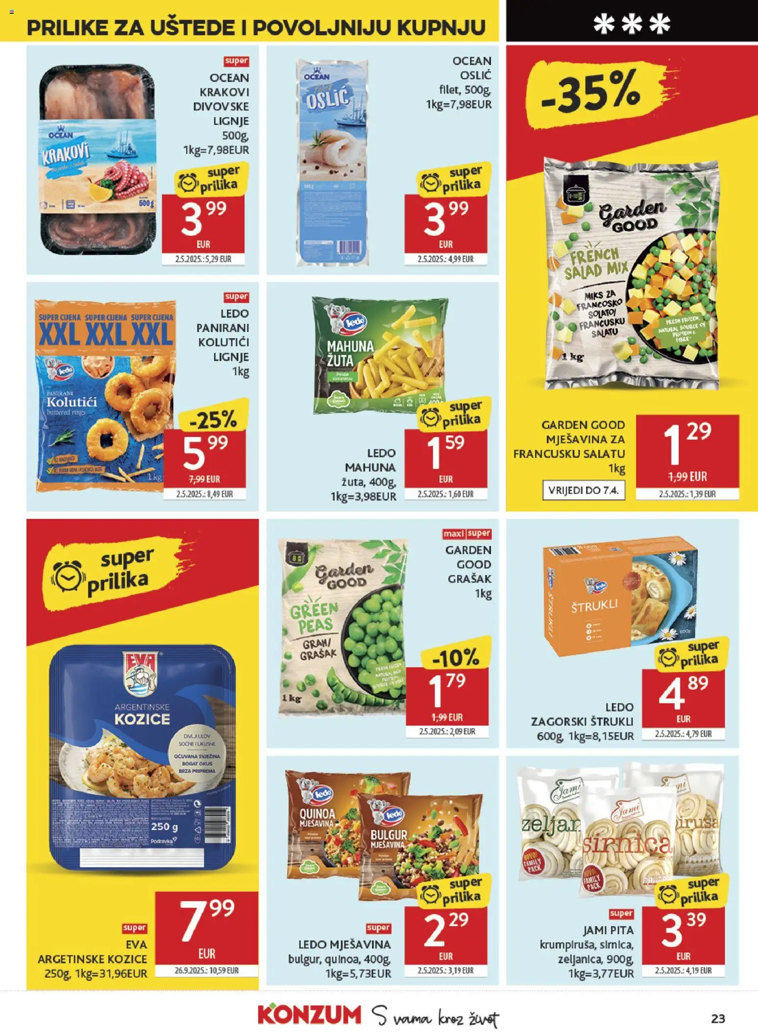 Konzum HR akciós ujság - amely érvényes a következő dátumtól: 18.03.2026 | Oldal: 23 | Termékek: Pita, Quinoa, Bulgur